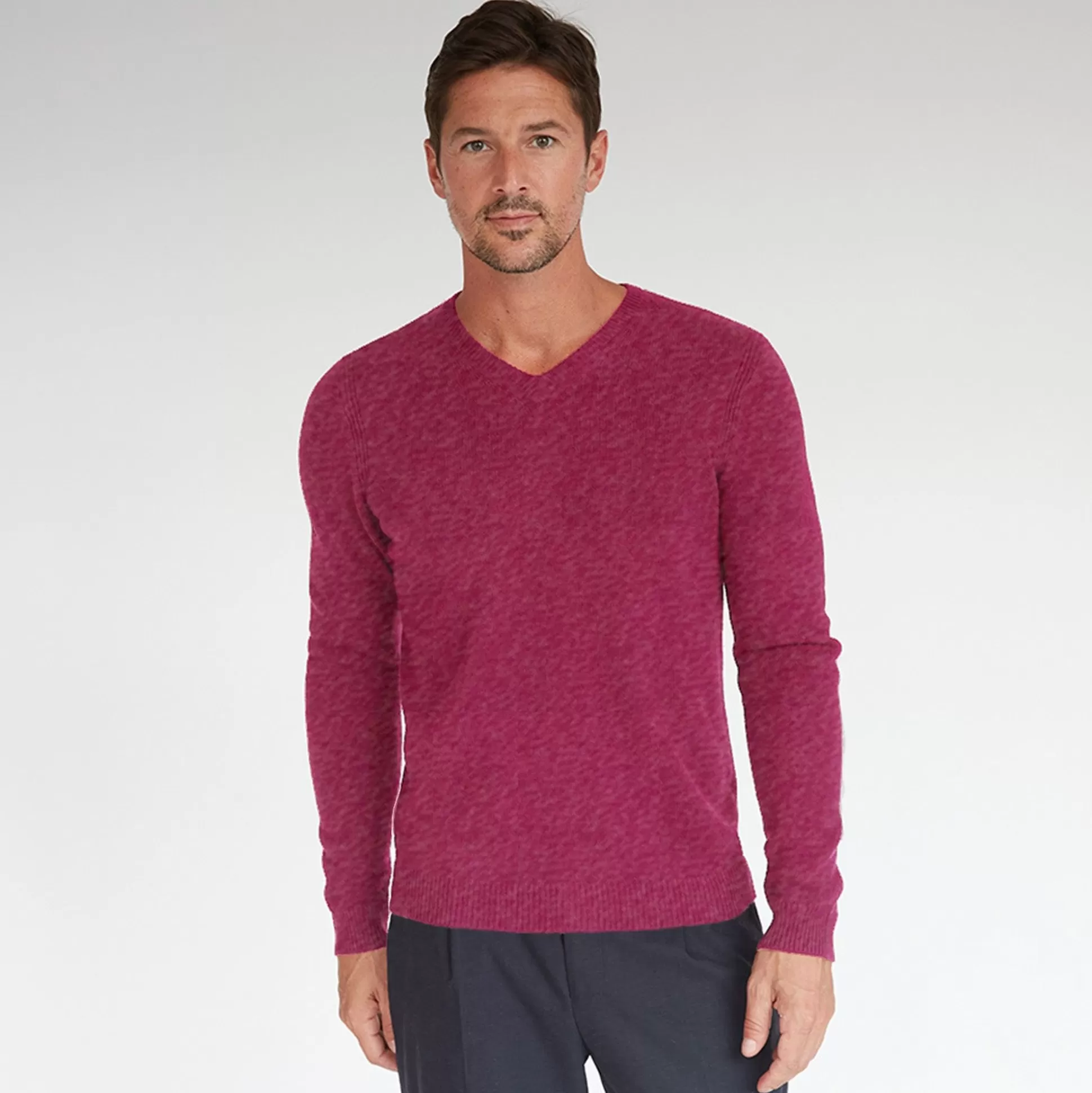 Autumn Cashmere Basic V-Neck In Orchid With Dot<Men Clothing