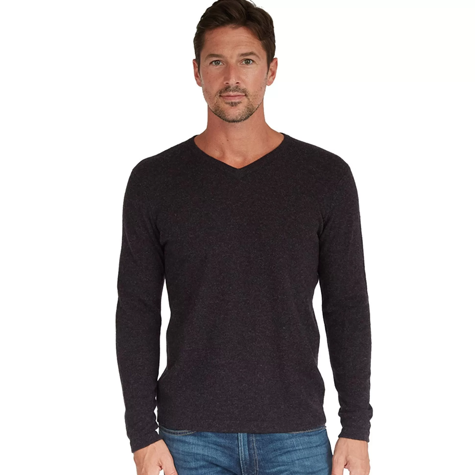 Autumn Cashmere Basic V-Neck Open Bottom<Men Clothing