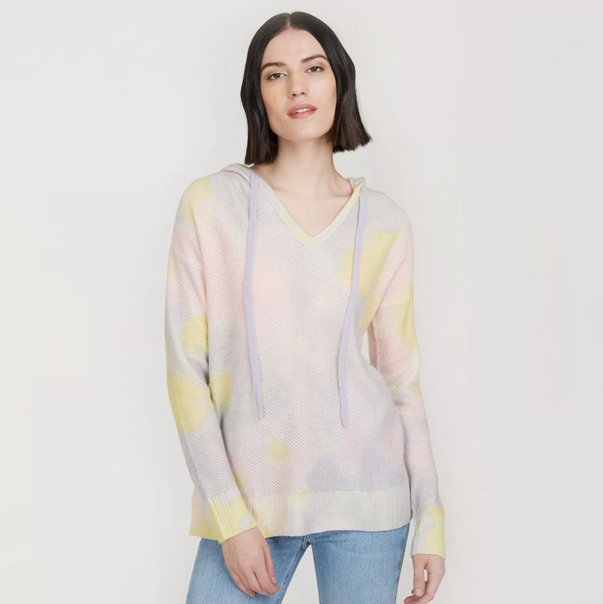 Autumn Cashmere Blotch Print Honeycomb Hoodie<Women Sweaters