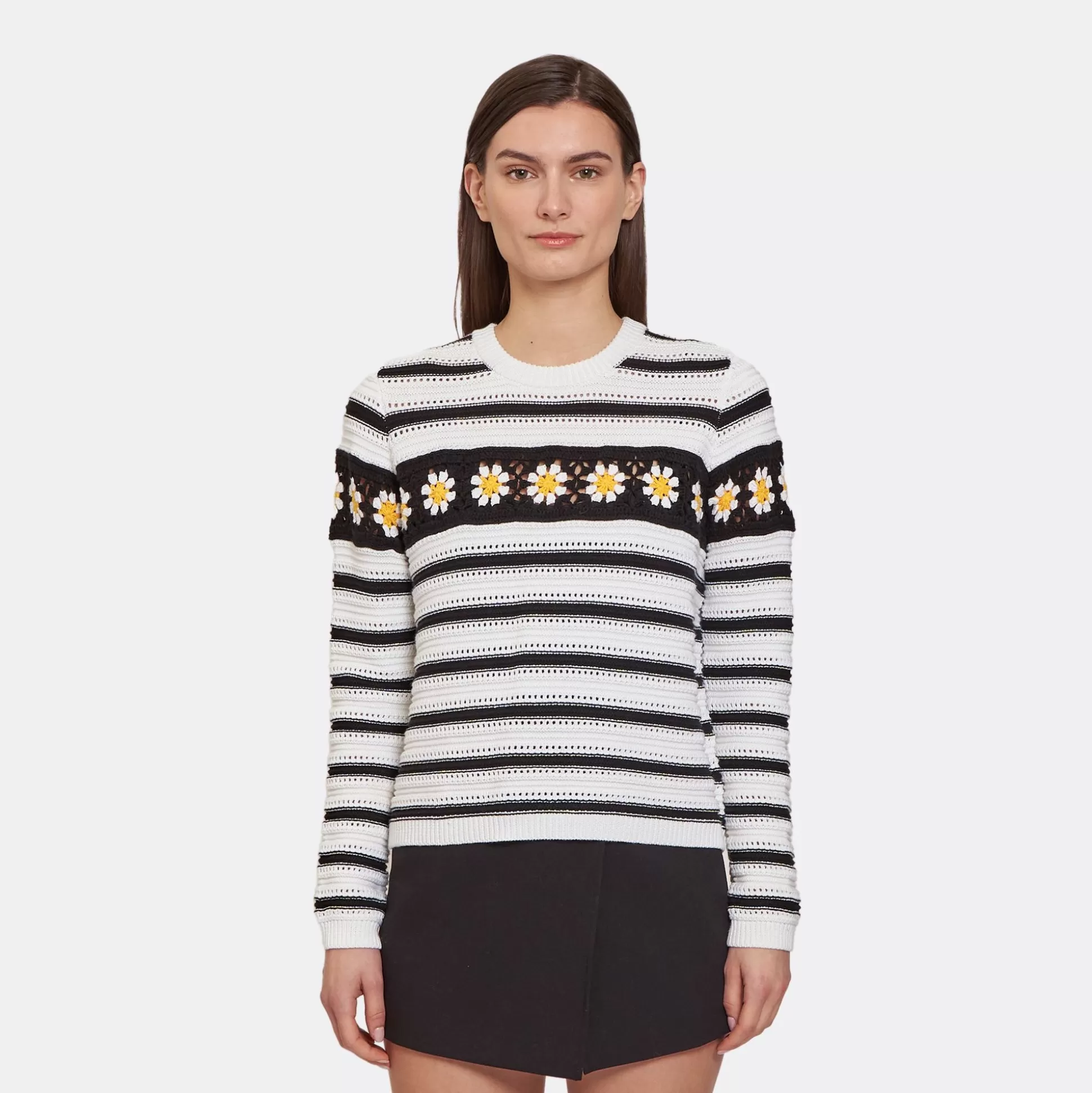 Autumn Cashmere Breton Stripe W/ Daisy Hand Crochet<Women Sweaters