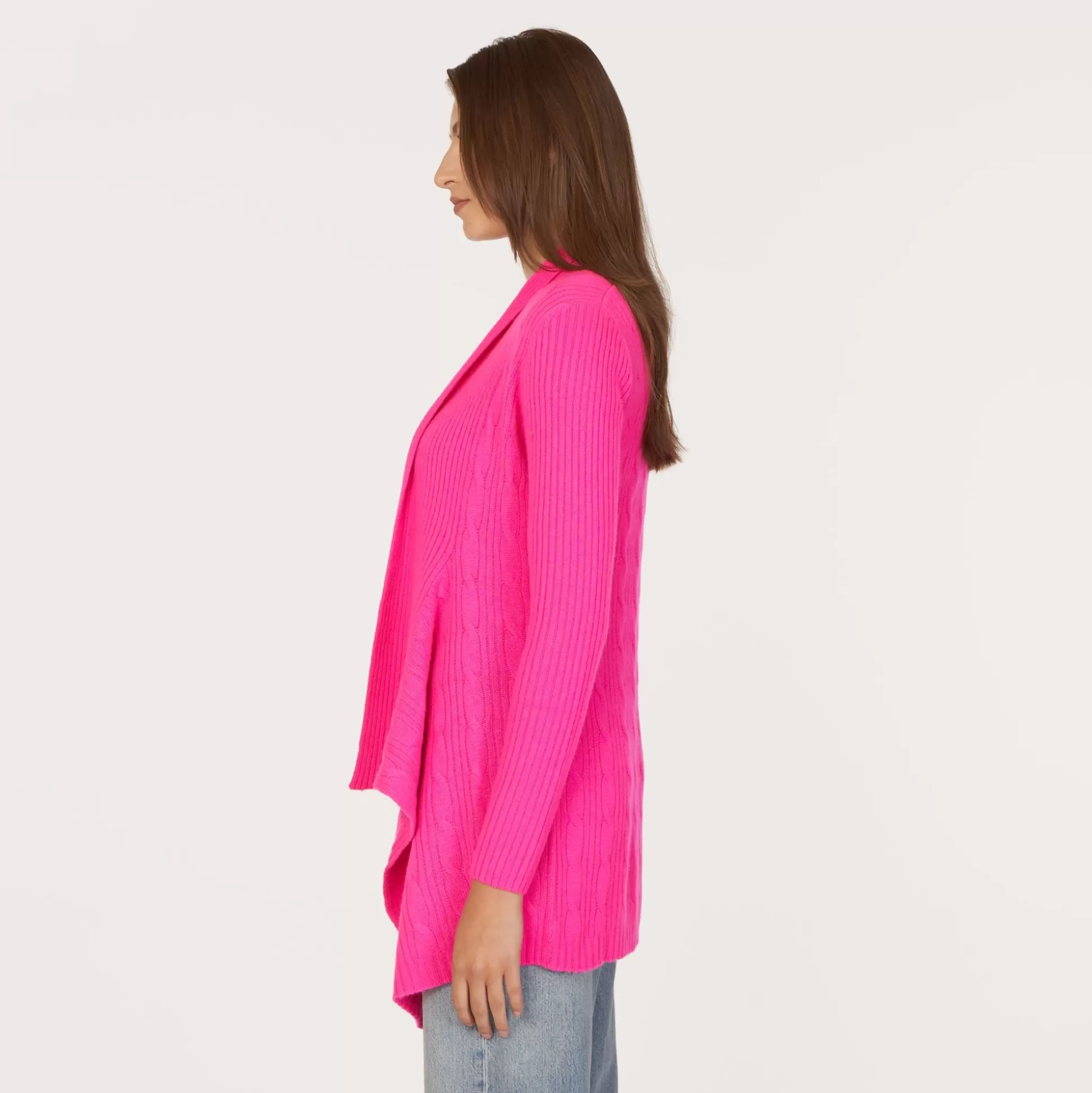 Autumn Cashmere Cable Drape In Hyper Pink<Women Cardigans