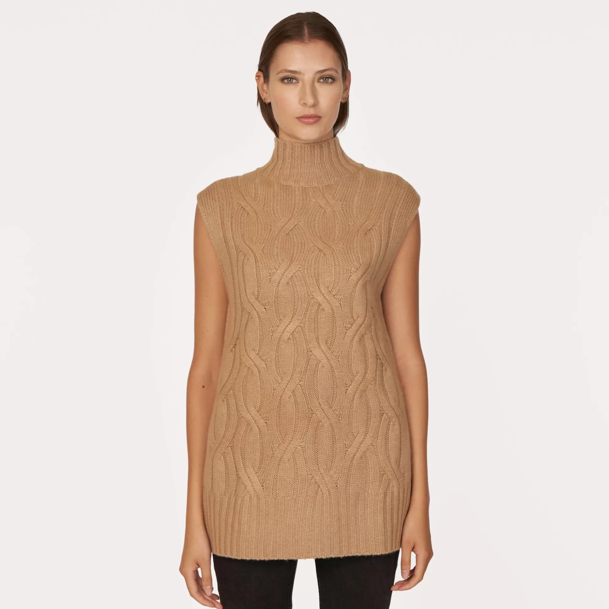 Autumn Cashmere Chunky Cable Sleeveless Tunic<Women Sweaters