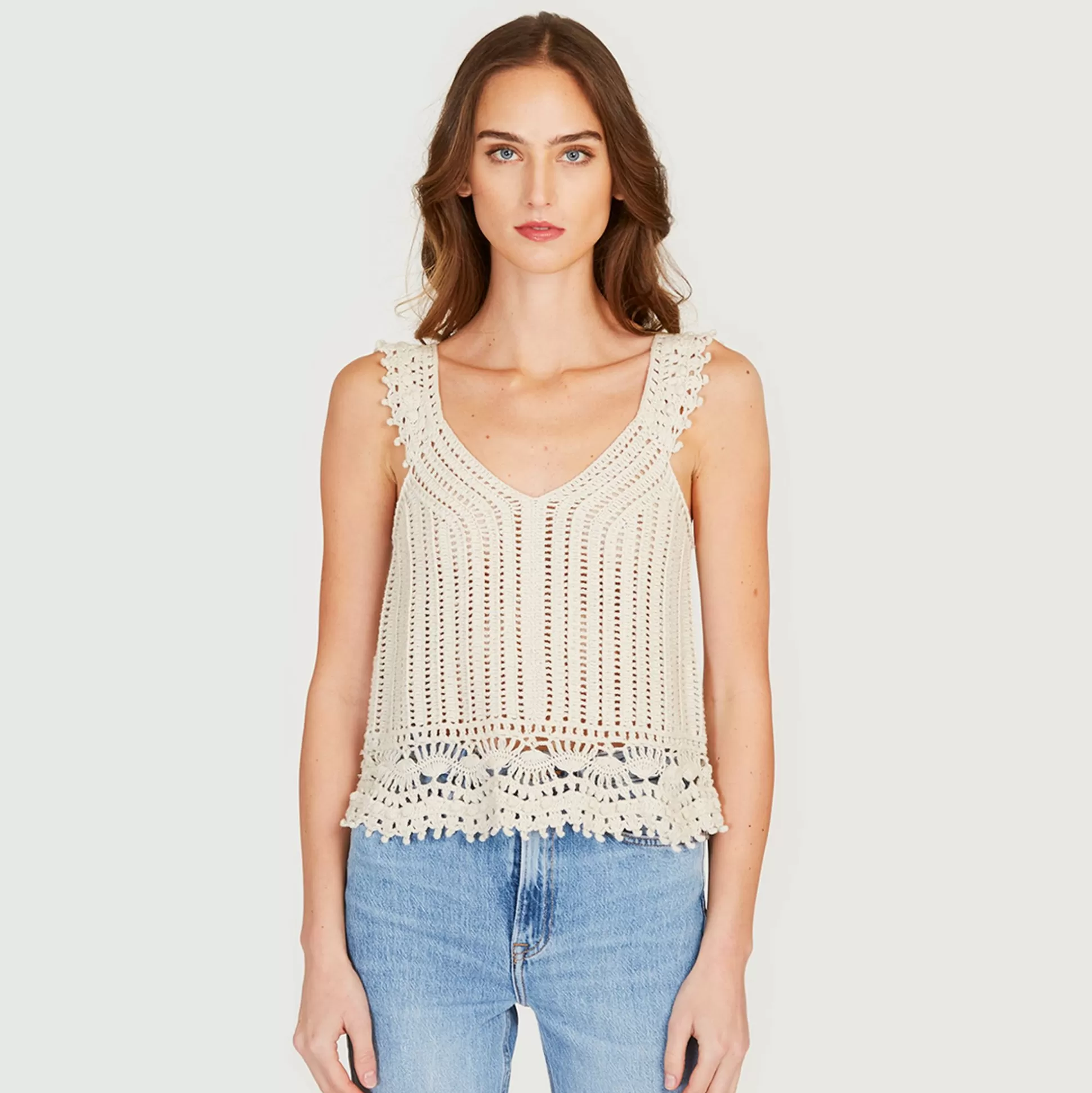 Autumn Cashmere Crochet Cami Top In Hemp<Women Tanks And Tees