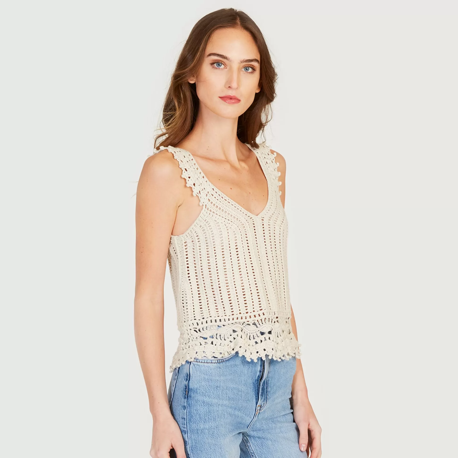 Autumn Cashmere Crochet Cami Top In Hemp<Women Tanks And Tees