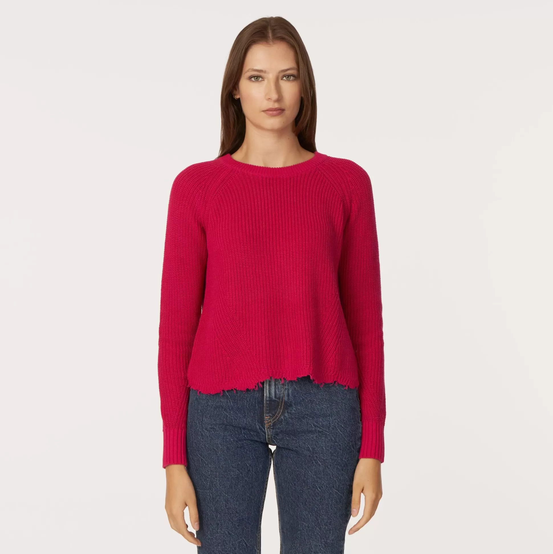 Autumn Cashmere Distressed Scallop Shaker In Barbie<Women Sweaters