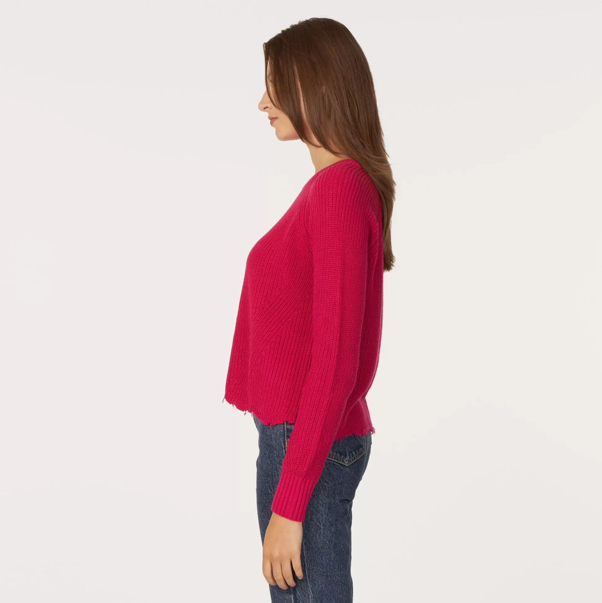 Autumn Cashmere Distressed Scallop Shaker In Barbie<Women Sweaters