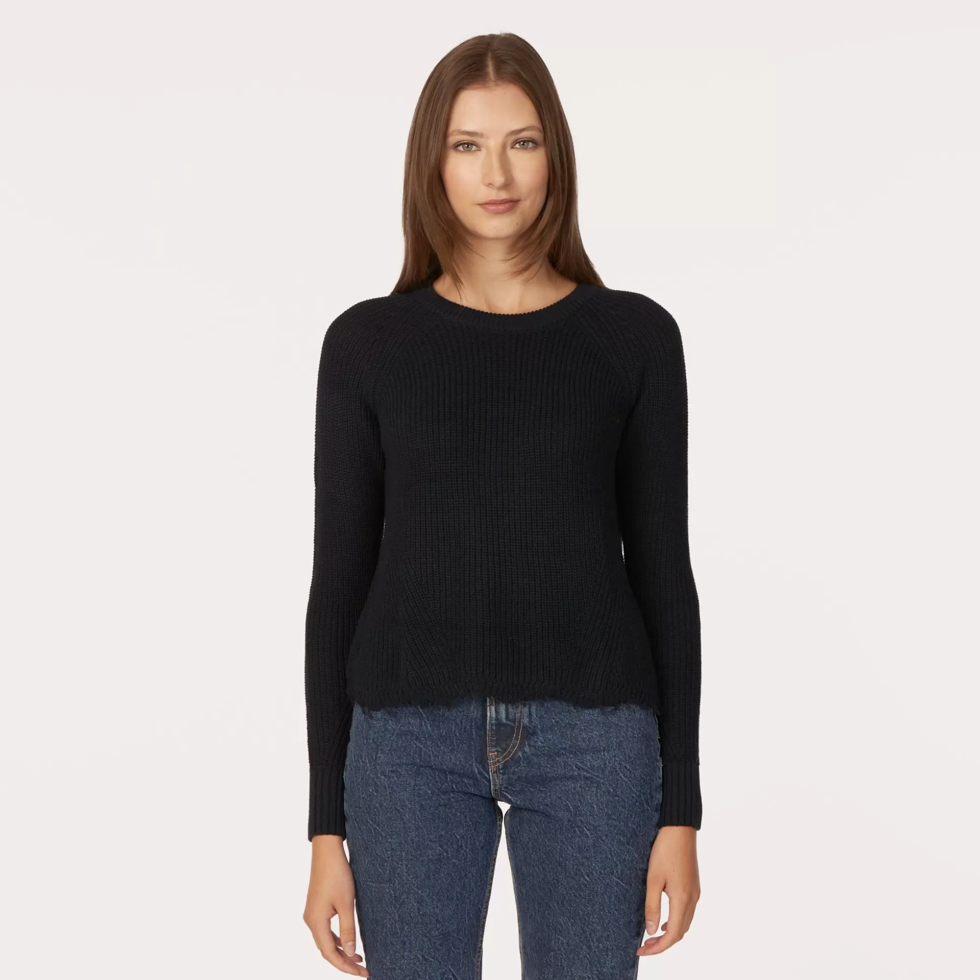 Autumn Cashmere Distressed Scallop Shaker In Navy Blue<Women Sweaters