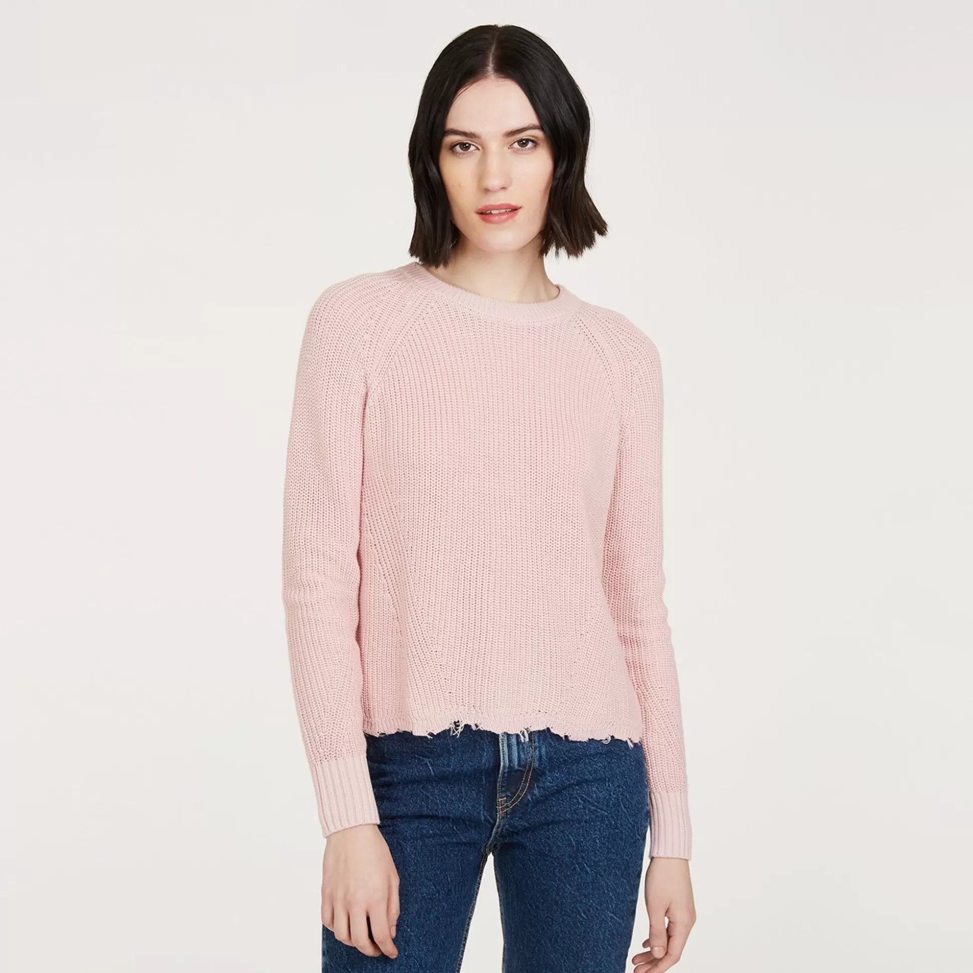 Autumn Cashmere Distressed Scallop Shaker In Pink Rose<Women Sweaters