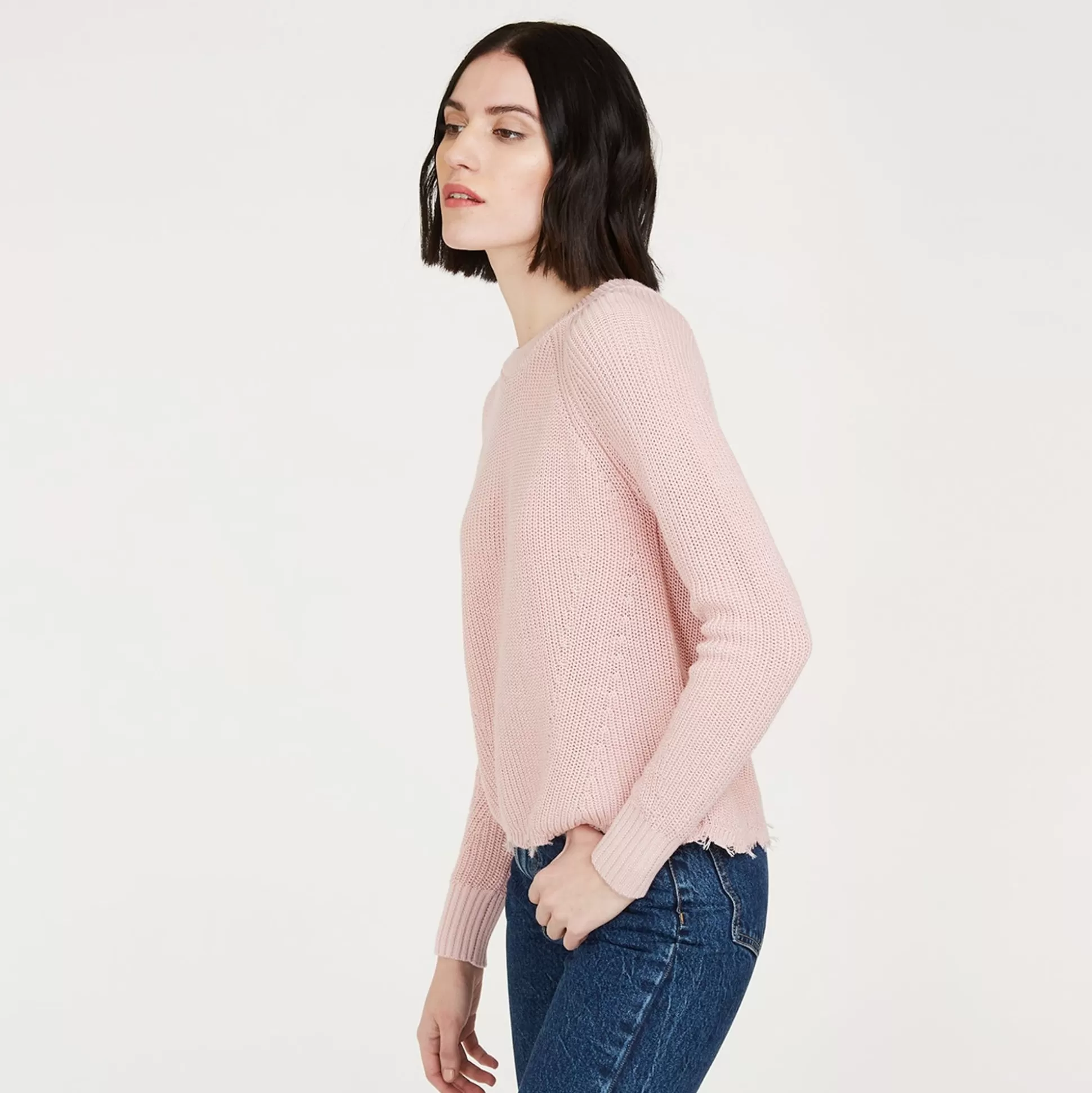 Autumn Cashmere Distressed Scallop Shaker In Pink Rose<Women Sweaters