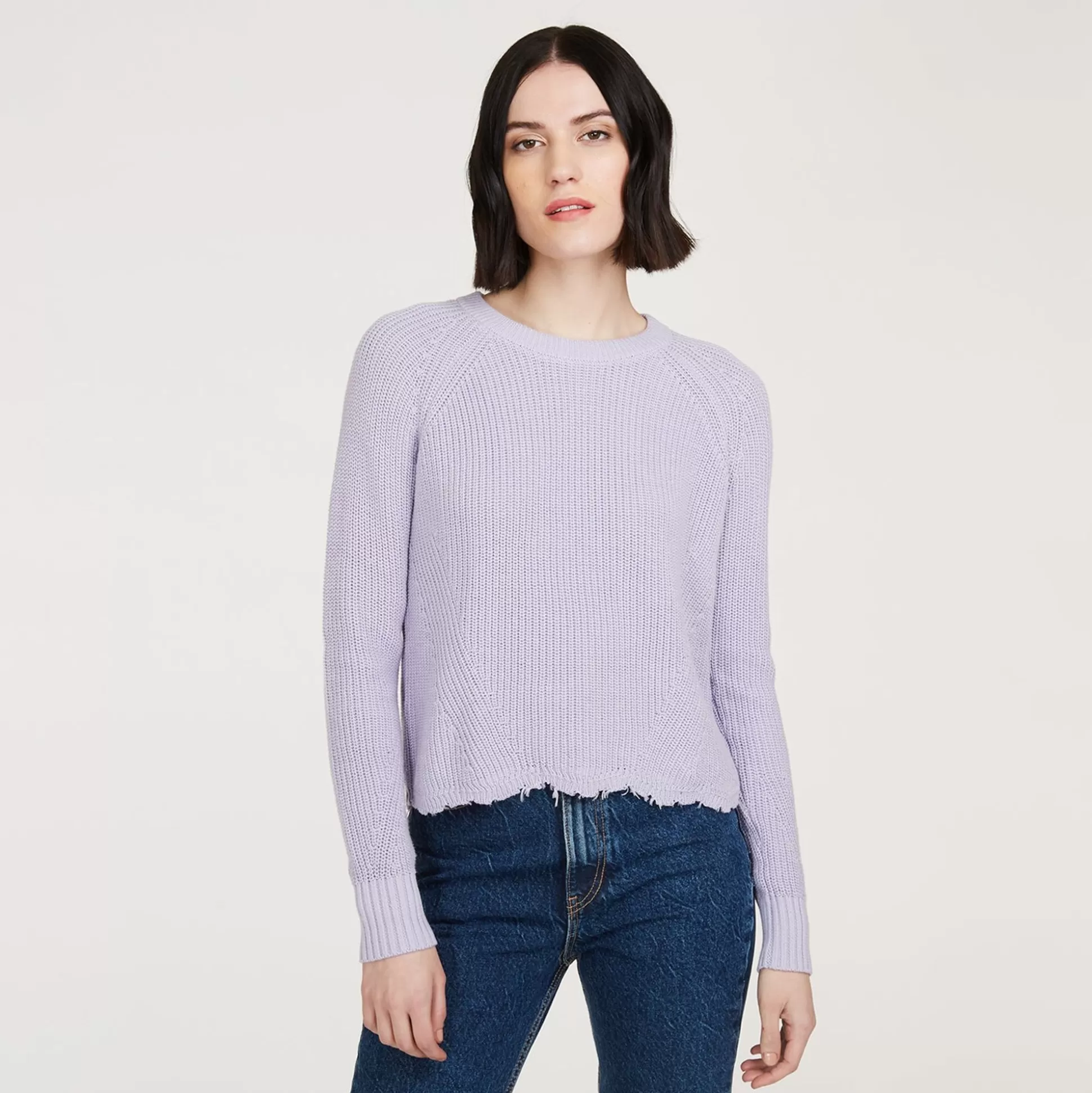 Autumn Cashmere Distressed Scallop Shaker In Vapor<Women Sweaters