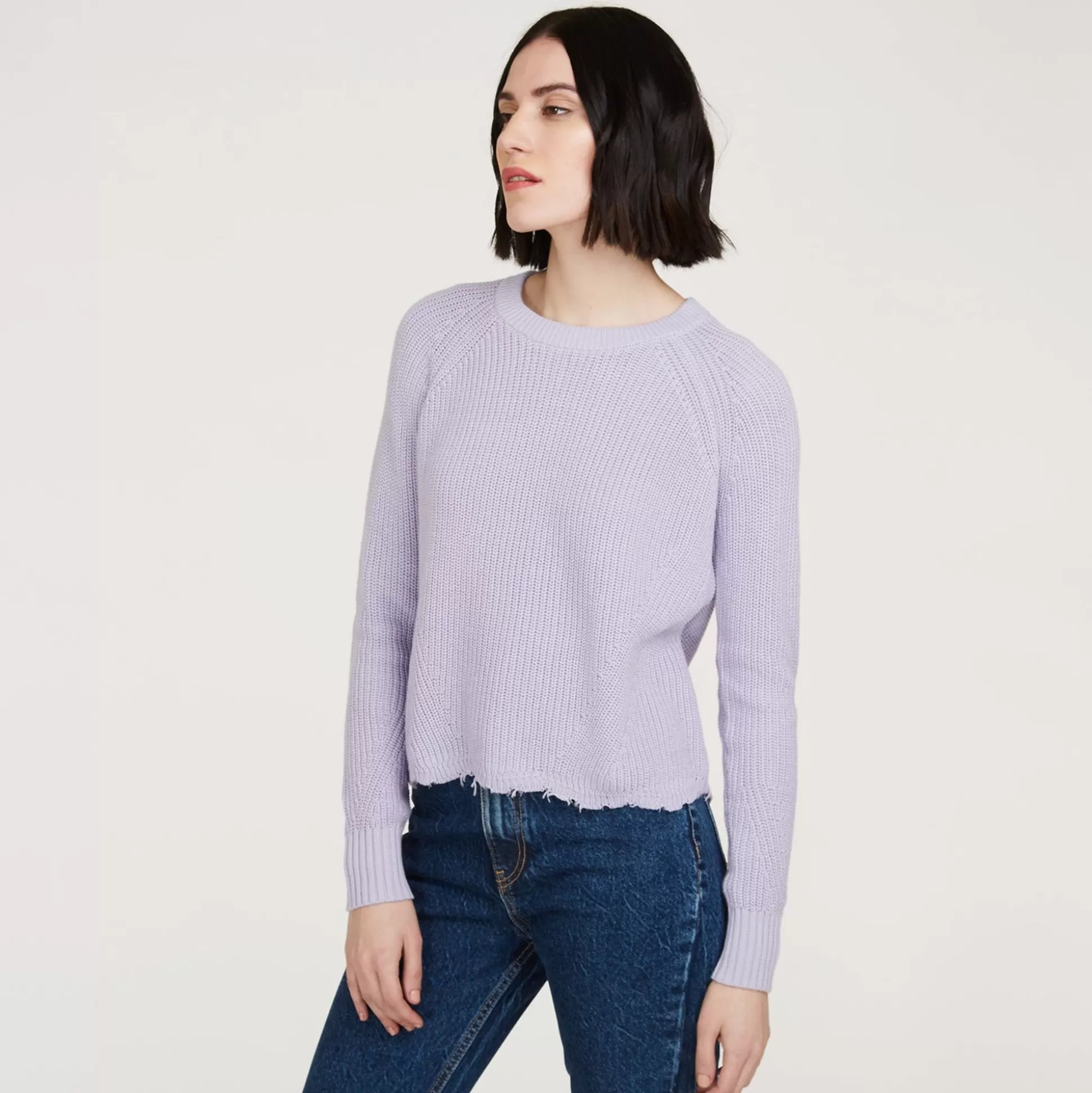 Autumn Cashmere Distressed Scallop Shaker In Vapor<Women Sweaters