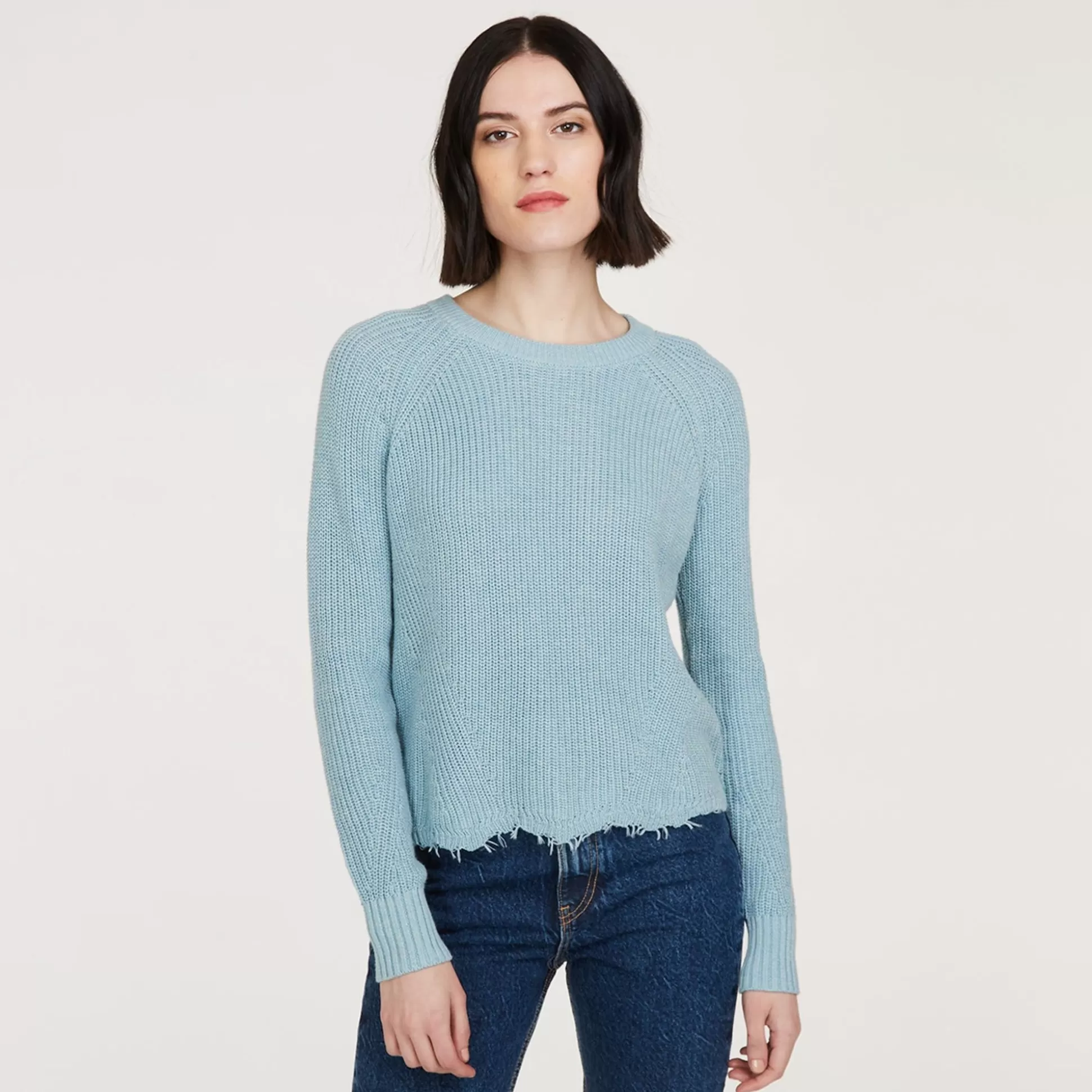 Autumn Cashmere Distressed Scallop Shaker In Wrangler<Women Sweaters