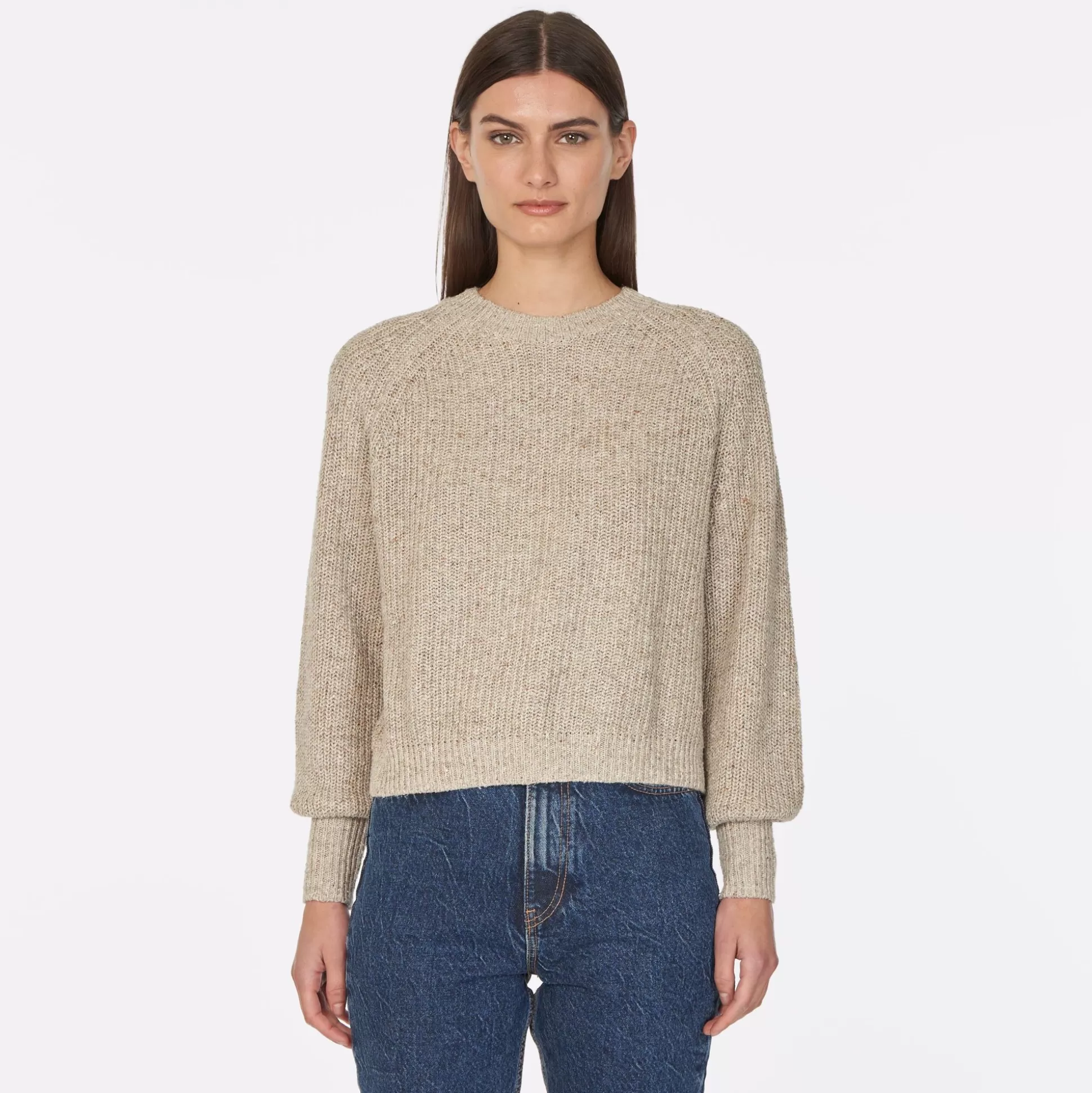 Autumn Cashmere Donegal Shaker Puff Sleeve Crew<Women Sweaters