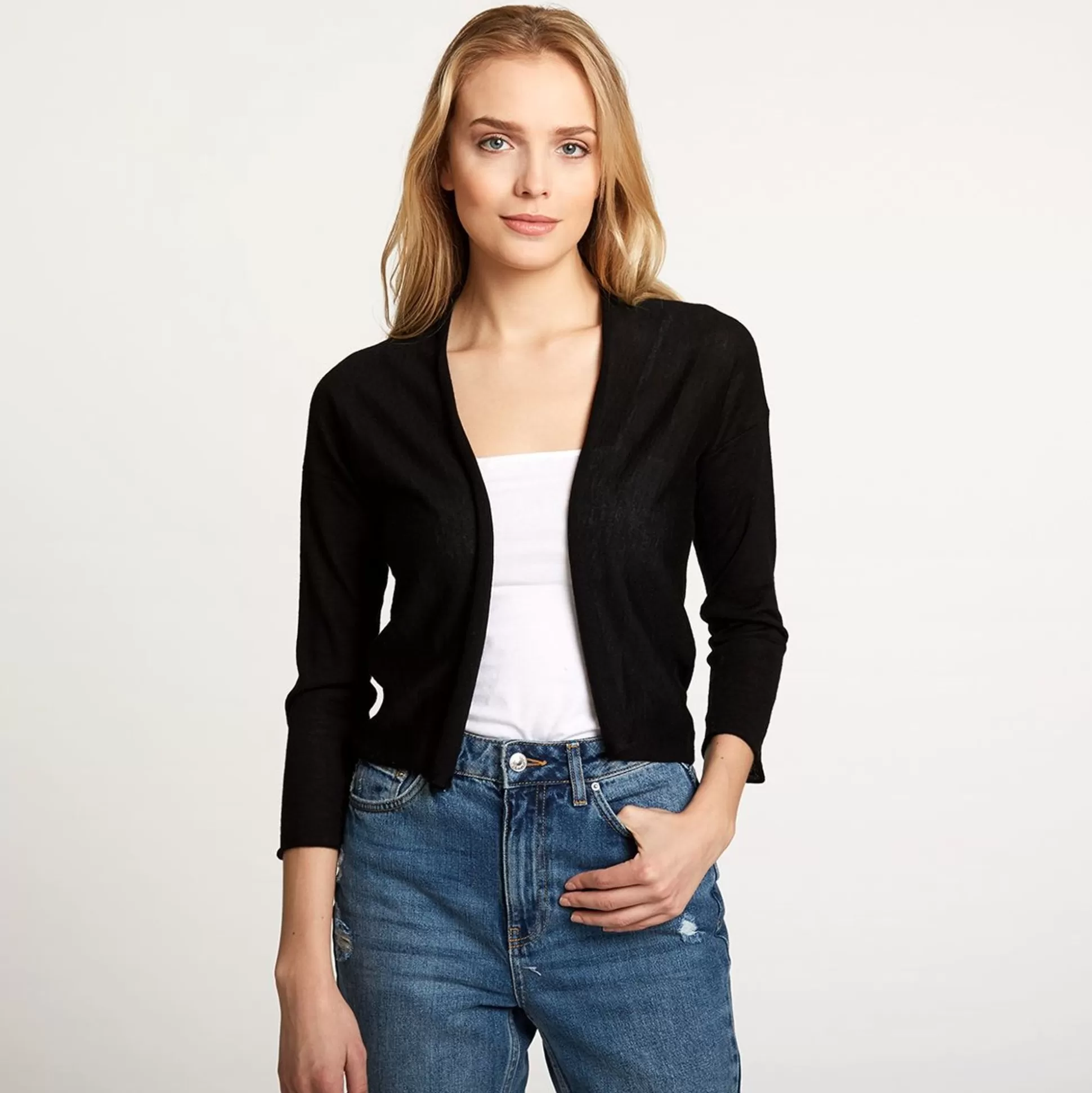 Autumn Cashmere Easy Crop Cardigan In Black<Women Cardigans