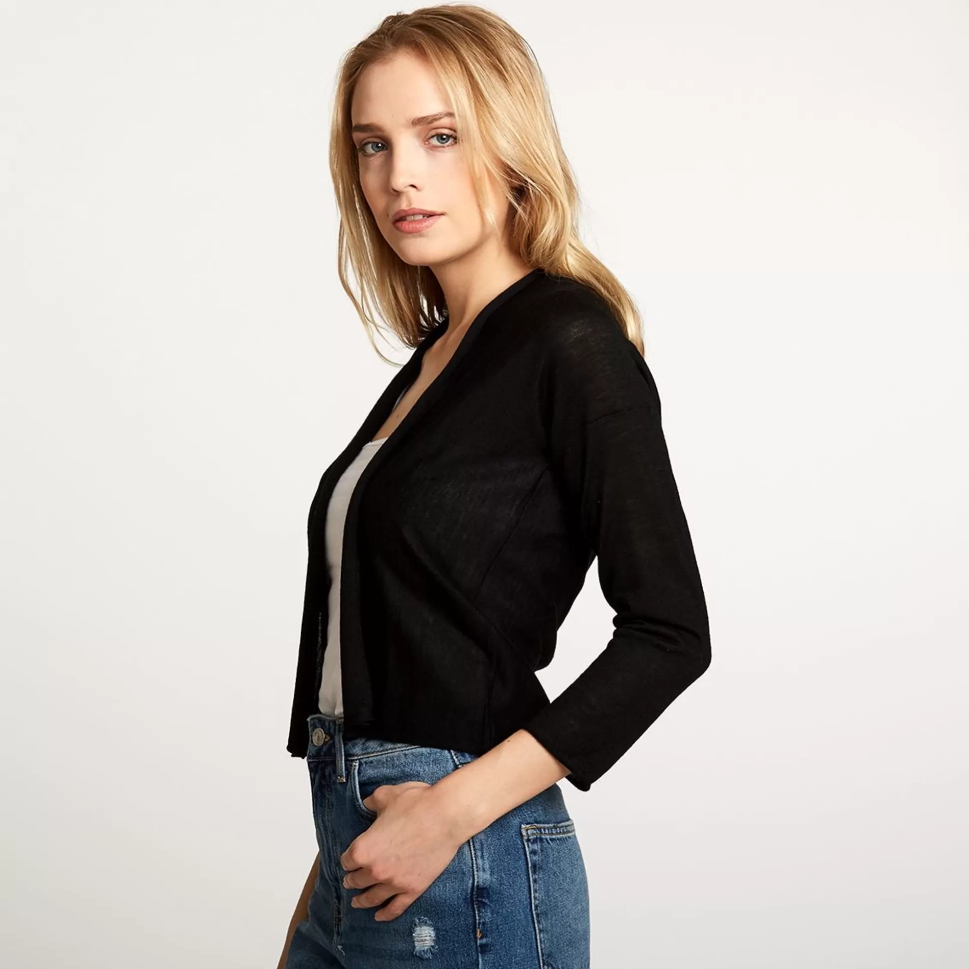 Autumn Cashmere Easy Crop Cardigan In Black<Women Cardigans