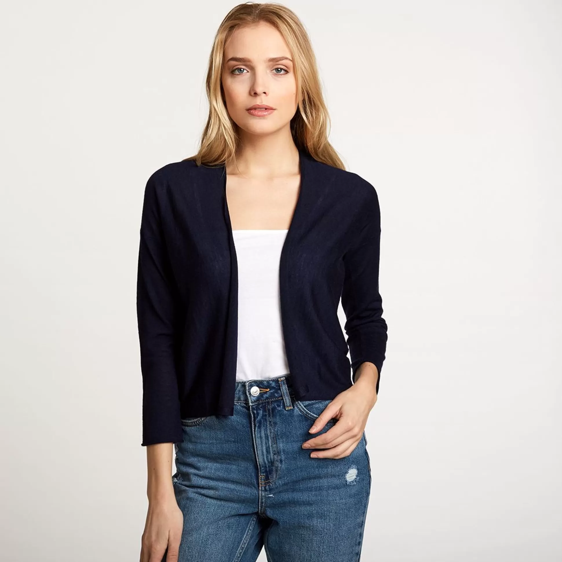 Autumn Cashmere Easy Crop Cardigan In Navy<Women Cardigans