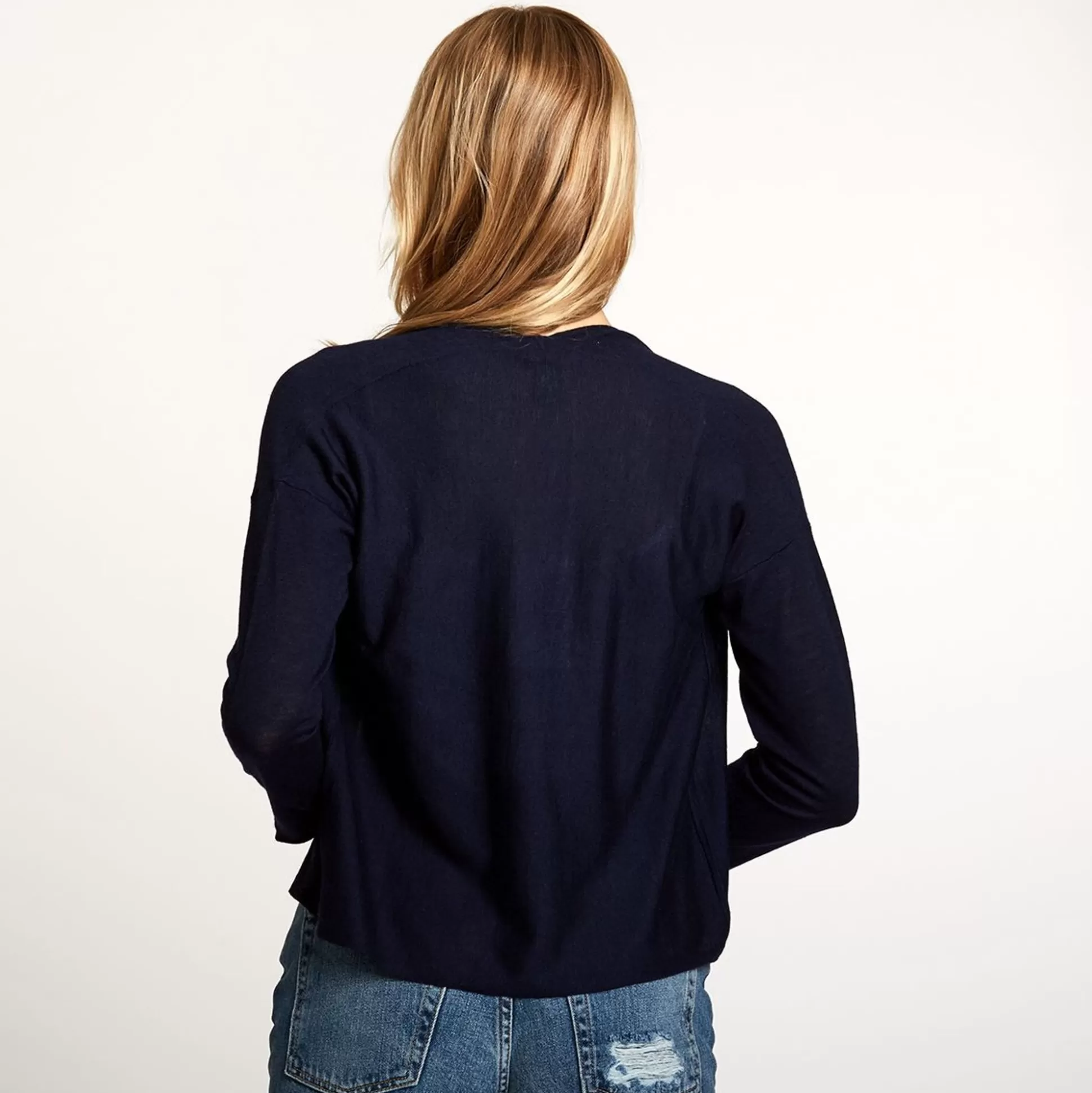 Autumn Cashmere Easy Crop Cardigan In Navy<Women Cardigans