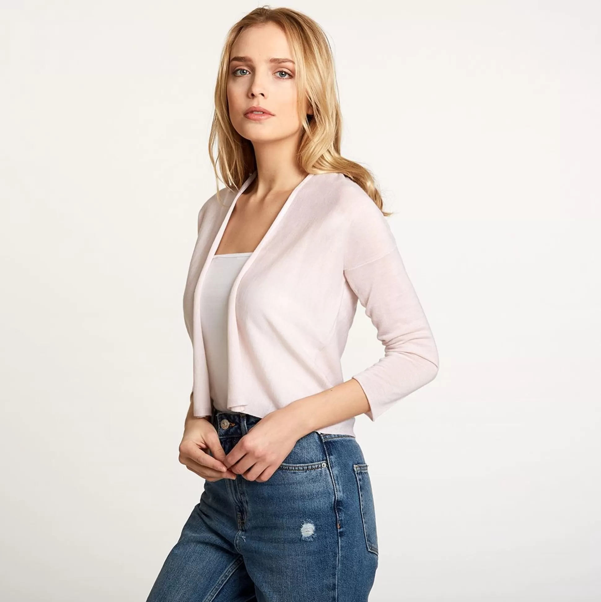 Autumn Cashmere Easy Crop Cardigan In Toeshoe Pink<Women Cardigans