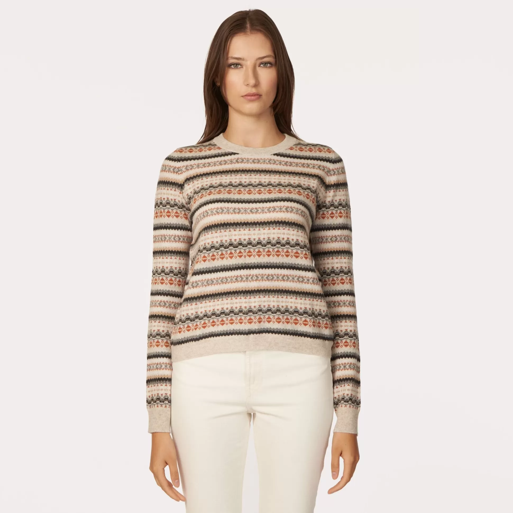 Autumn Cashmere Fair Isle Crew In Neutral Combo<Women Sweaters