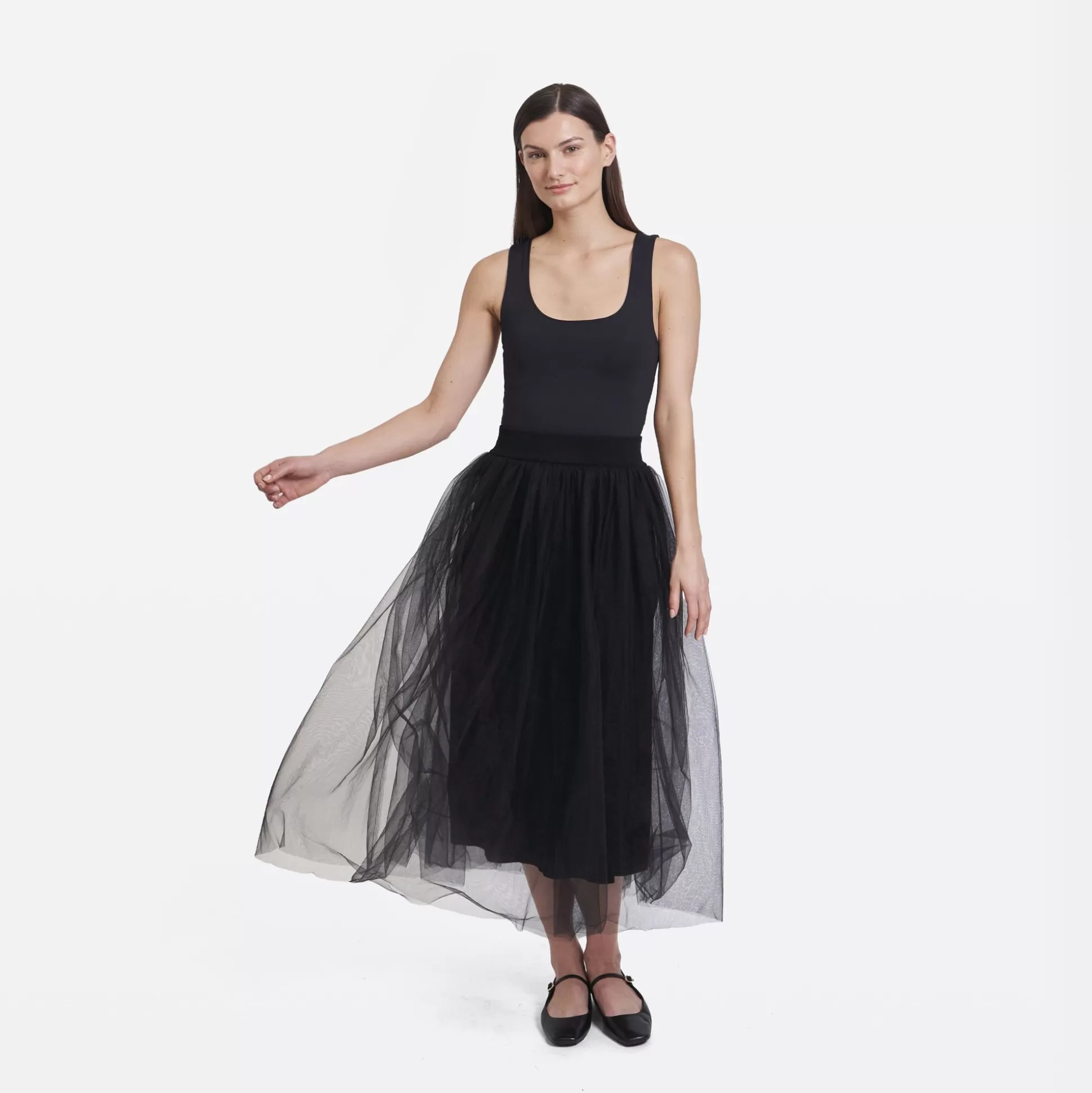 Autumn Cashmere Gathered Skirt W/ Tulle In Black<Women Sweaters