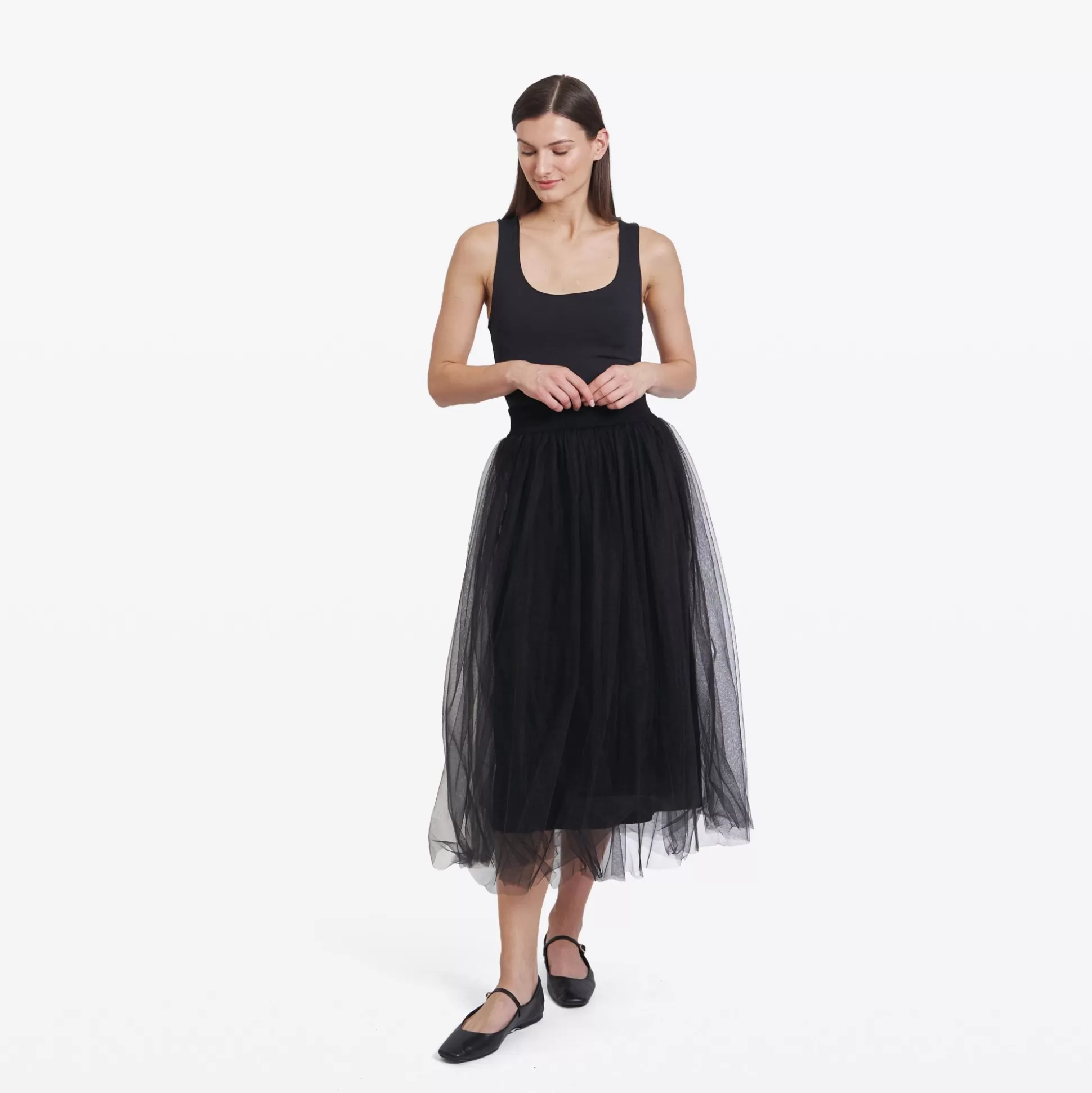 Autumn Cashmere Gathered Skirt W/ Tulle In Black<Women Dresses