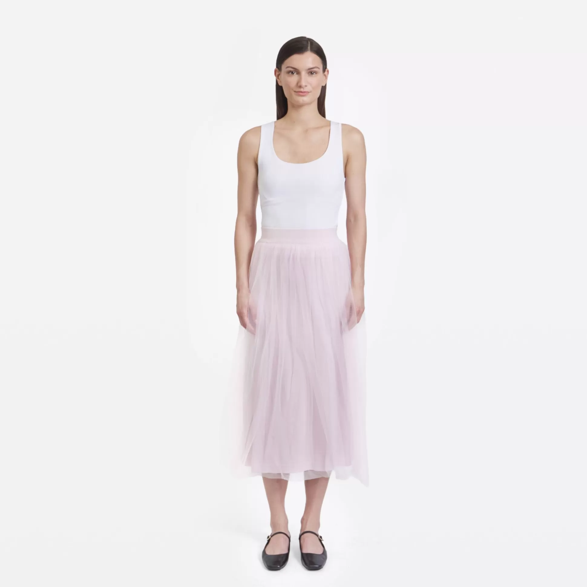 Autumn Cashmere Gathered Skirt W/ Tulle In Powder Pink<Women Sweaters