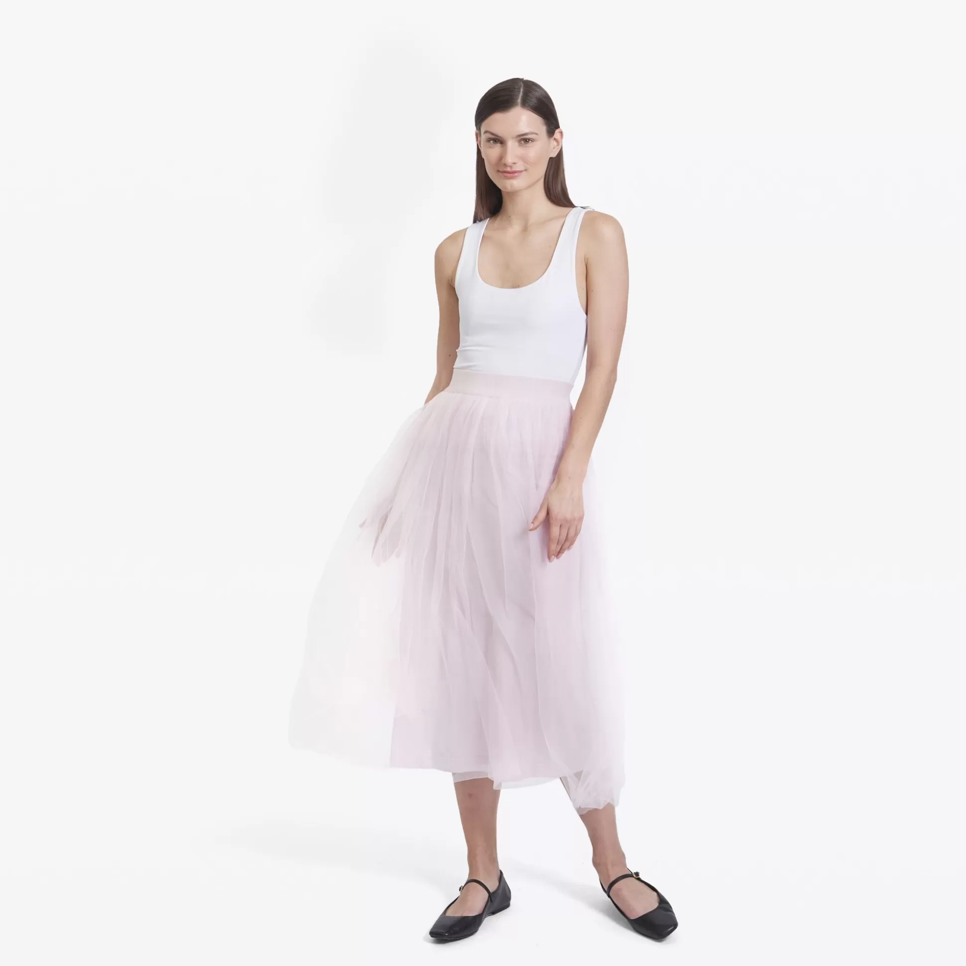 Autumn Cashmere Gathered Skirt W/ Tulle In Powder Pink<Women Dresses