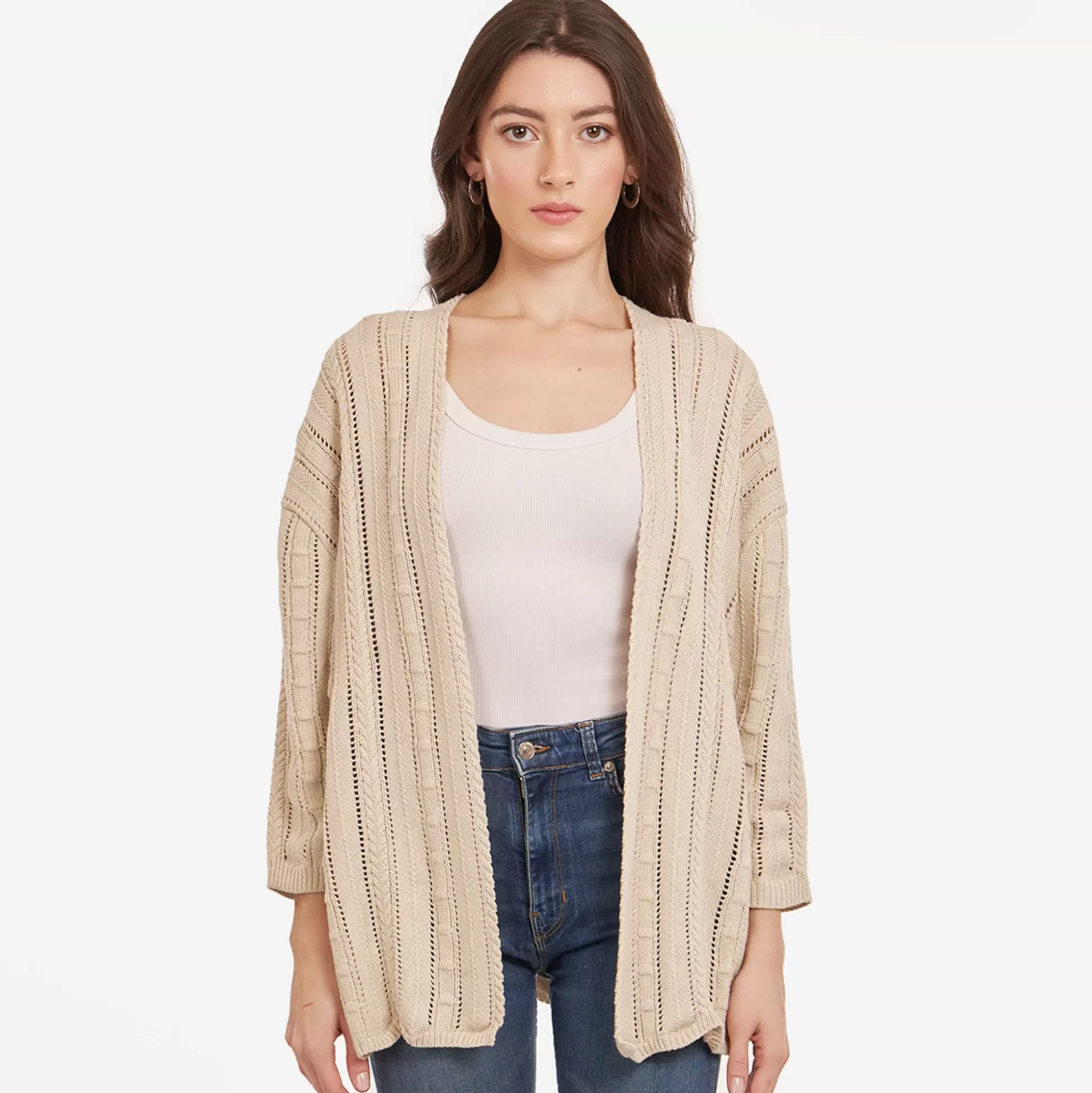 Autumn Cashmere Open Pointelle Duster In Hemp<Women Cardigans