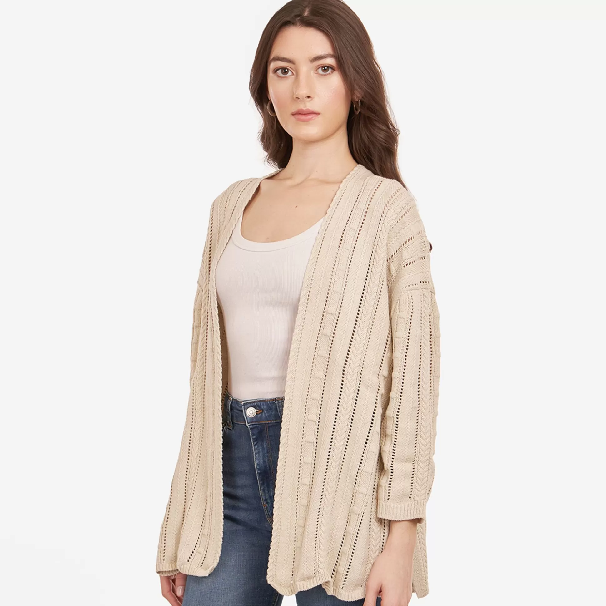 Autumn Cashmere Open Pointelle Duster In Hemp<Women Cardigans