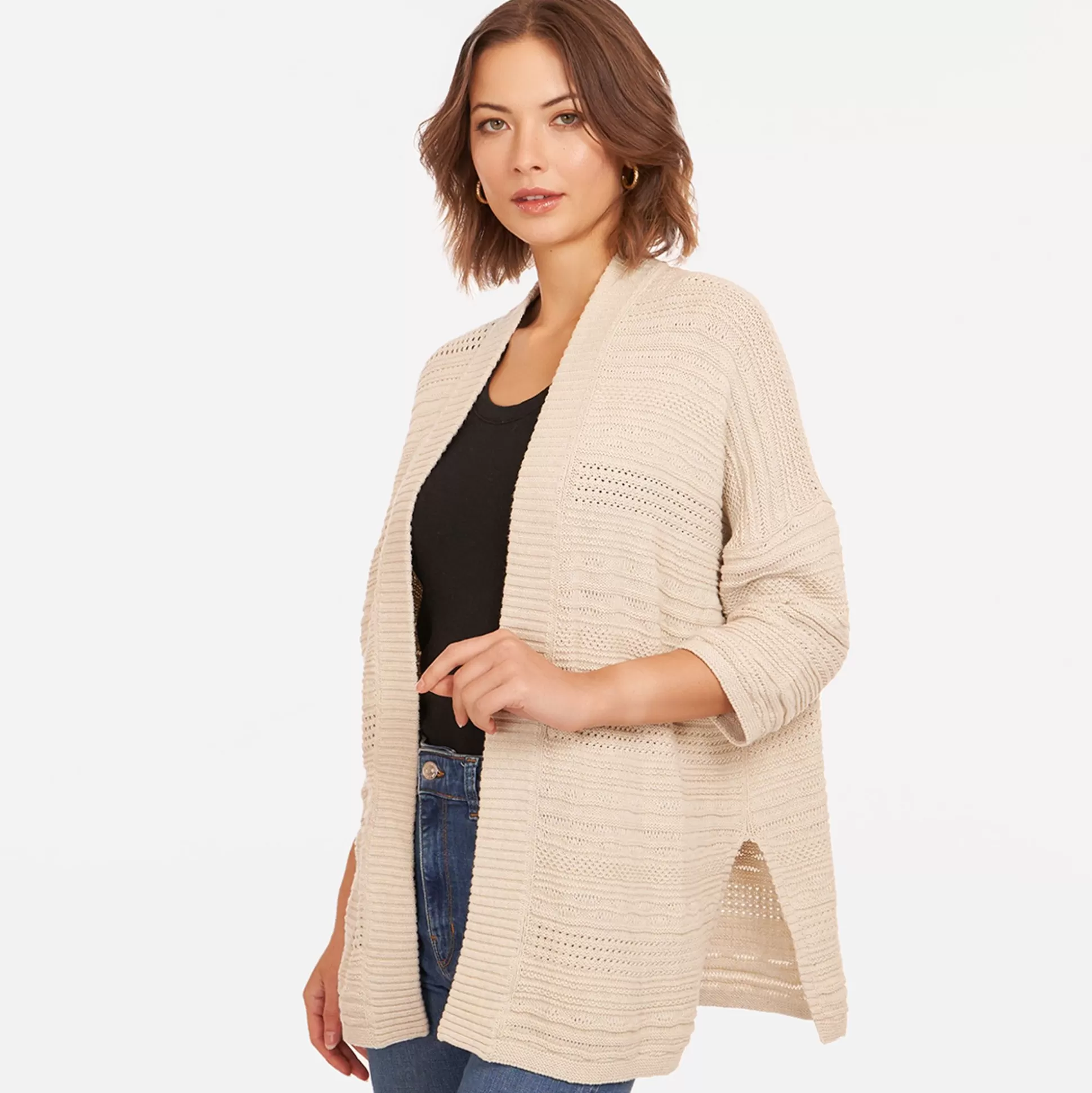 Autumn Cashmere Open Stitch Beach Duster In Hemp<Women Cardigans