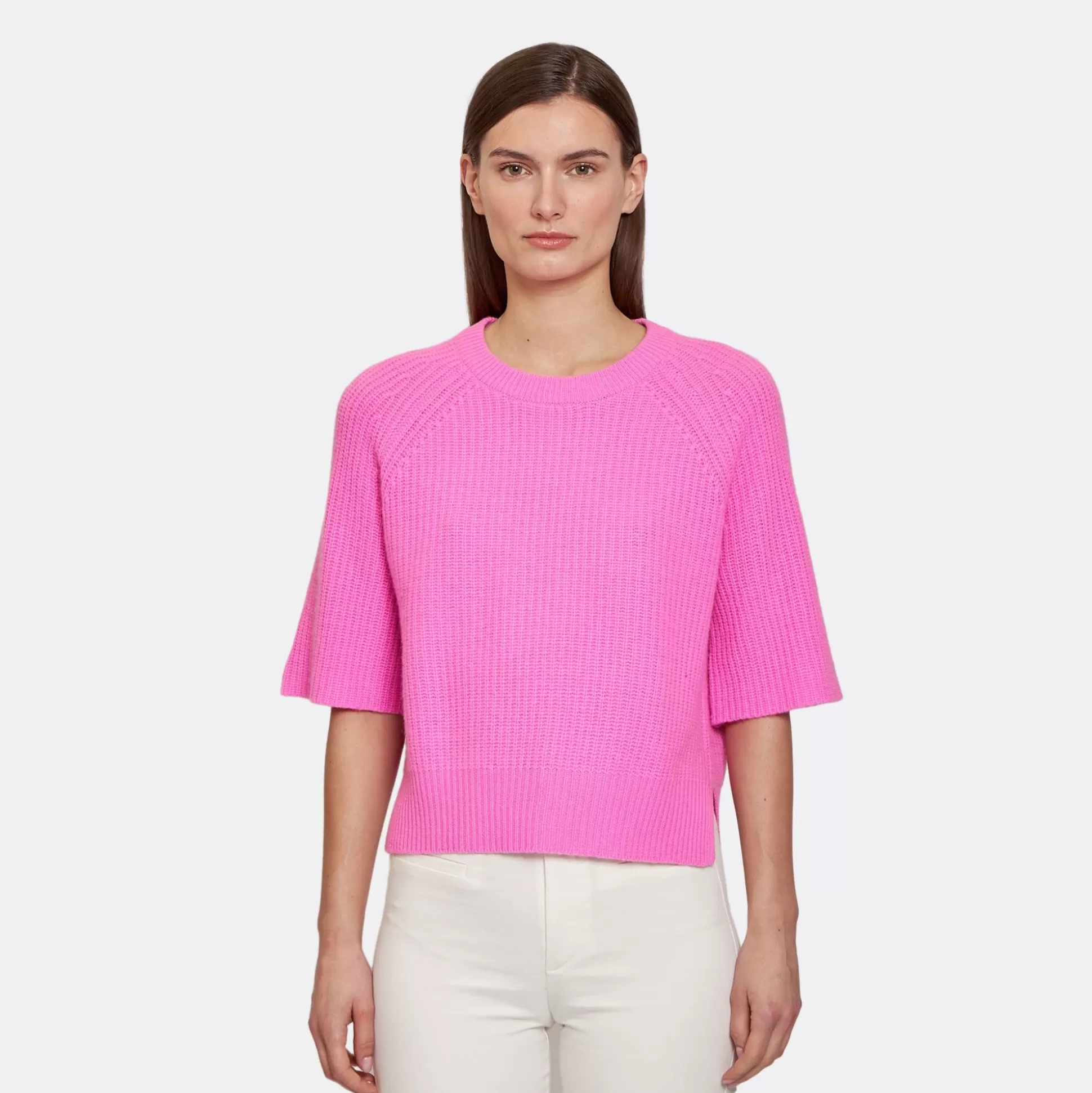 Autumn Cashmere Oversize Shaker Tee In Raspberry<Women Sweaters