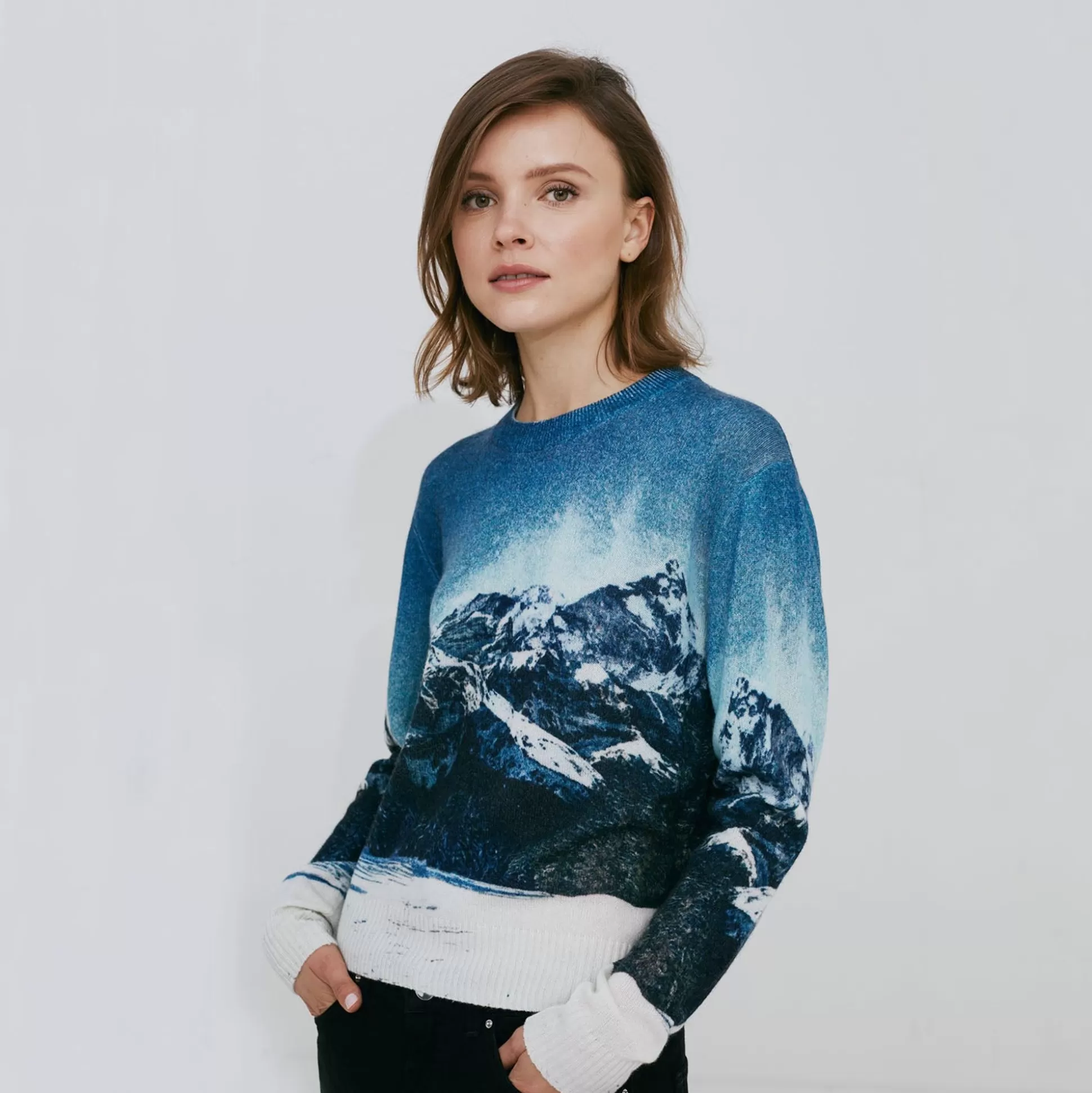 Autumn Cashmere Photograph Mountainscape<Women Sweaters