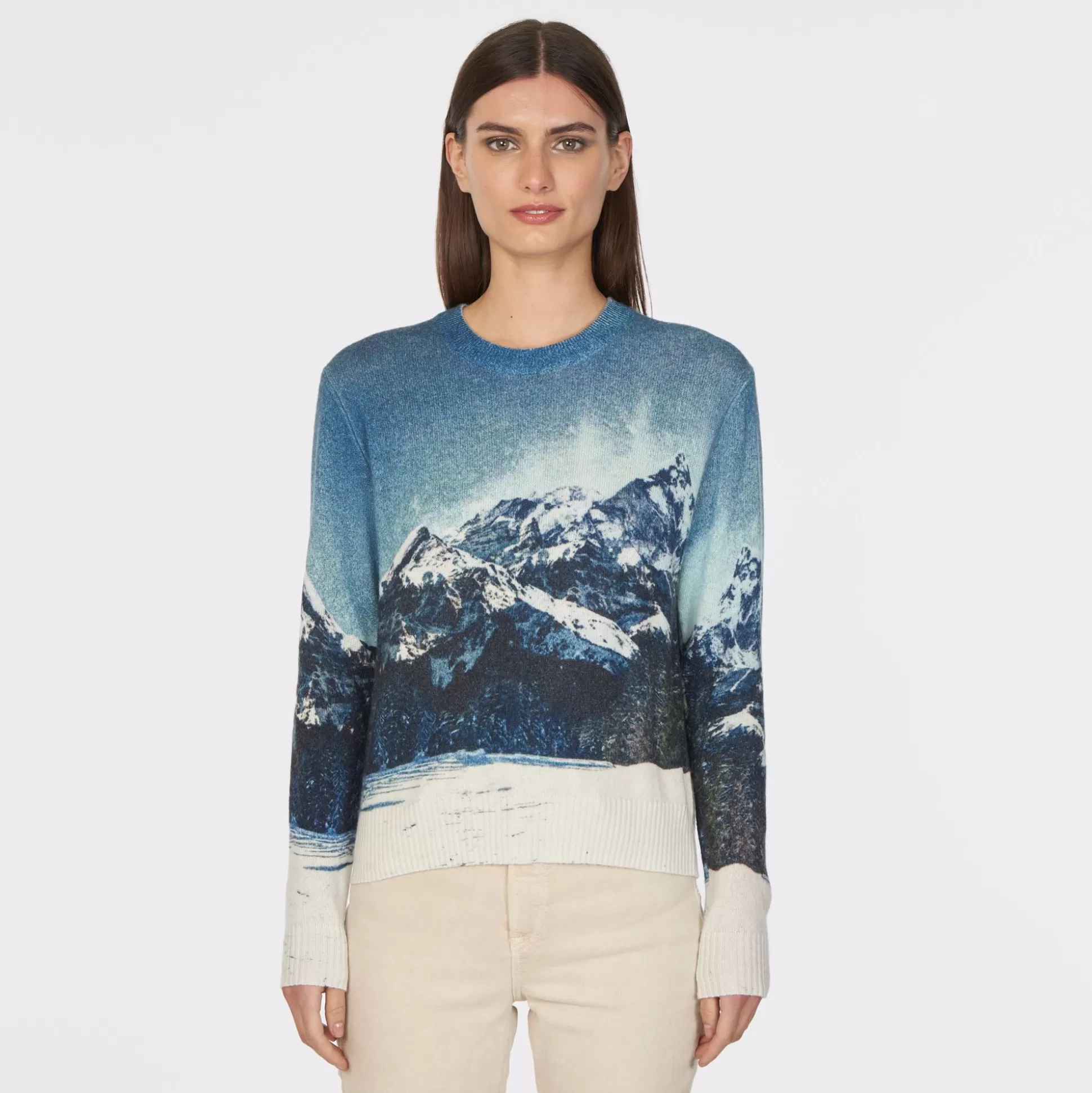 Autumn Cashmere Photograph Mountainscape<Women Sweaters