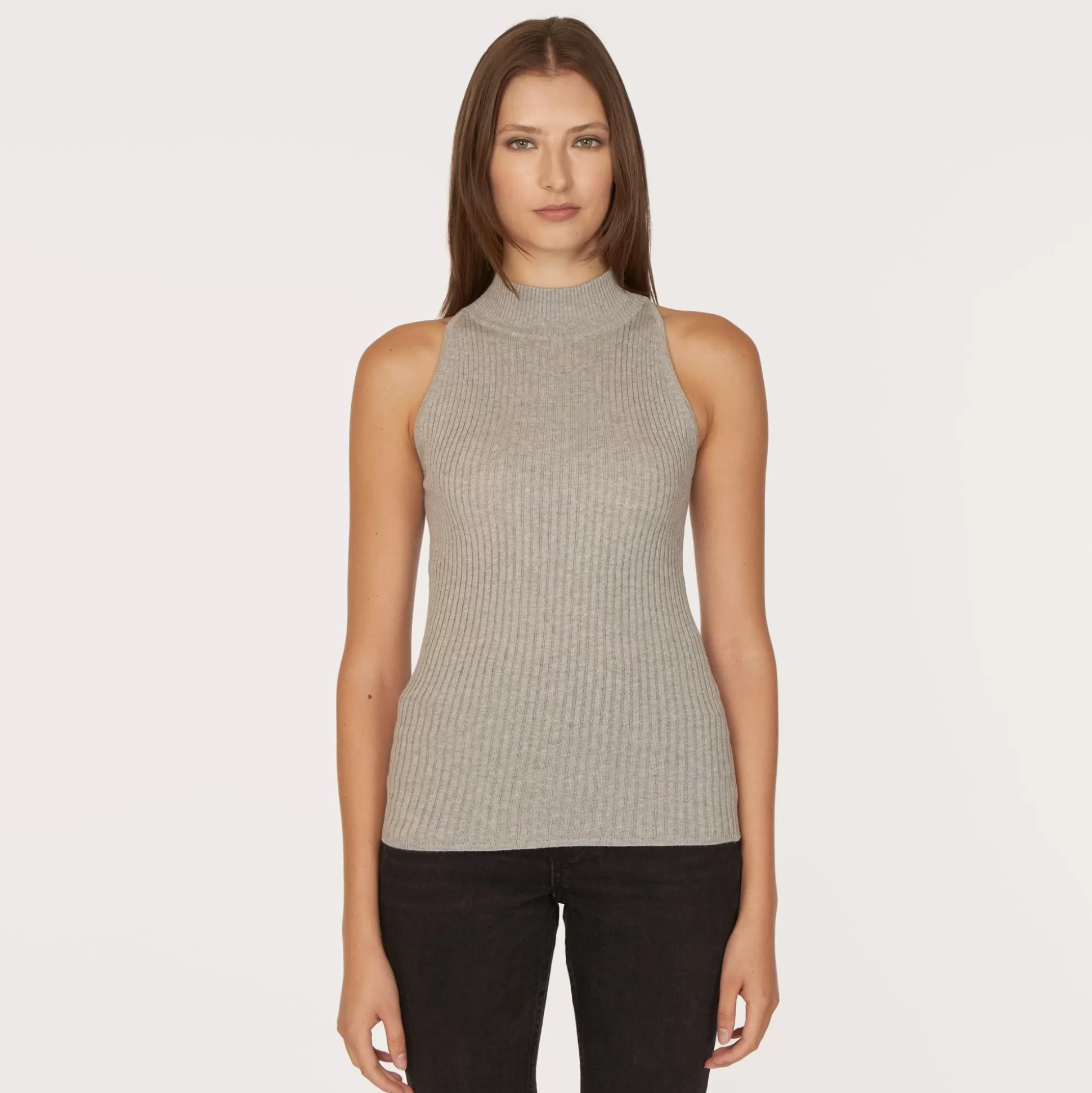 Autumn Cashmere Rib Mock Halter In Sweatshirt<Women Tanks And Tees