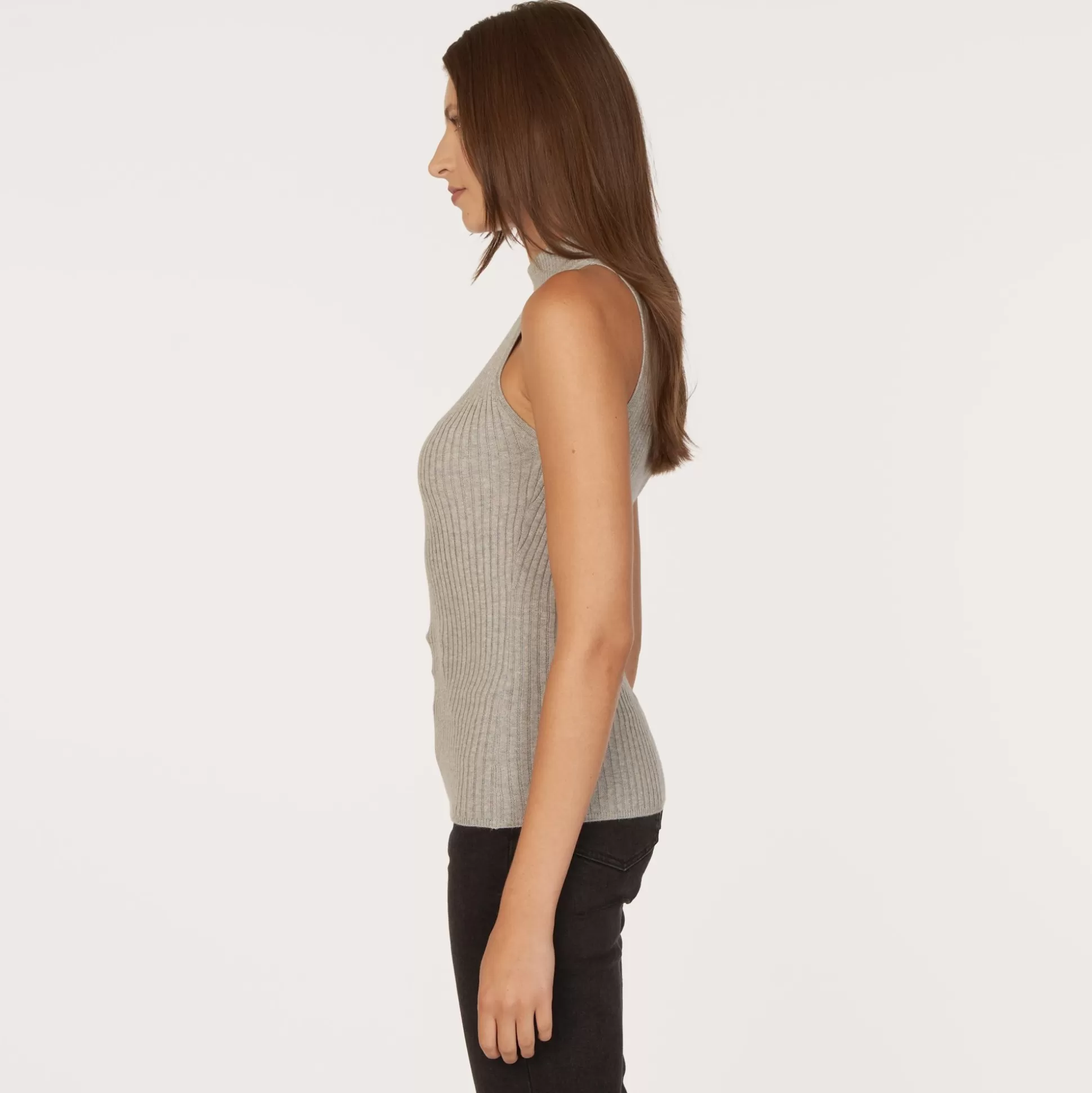 Autumn Cashmere Rib Mock Halter In Sweatshirt<Women Tanks And Tees