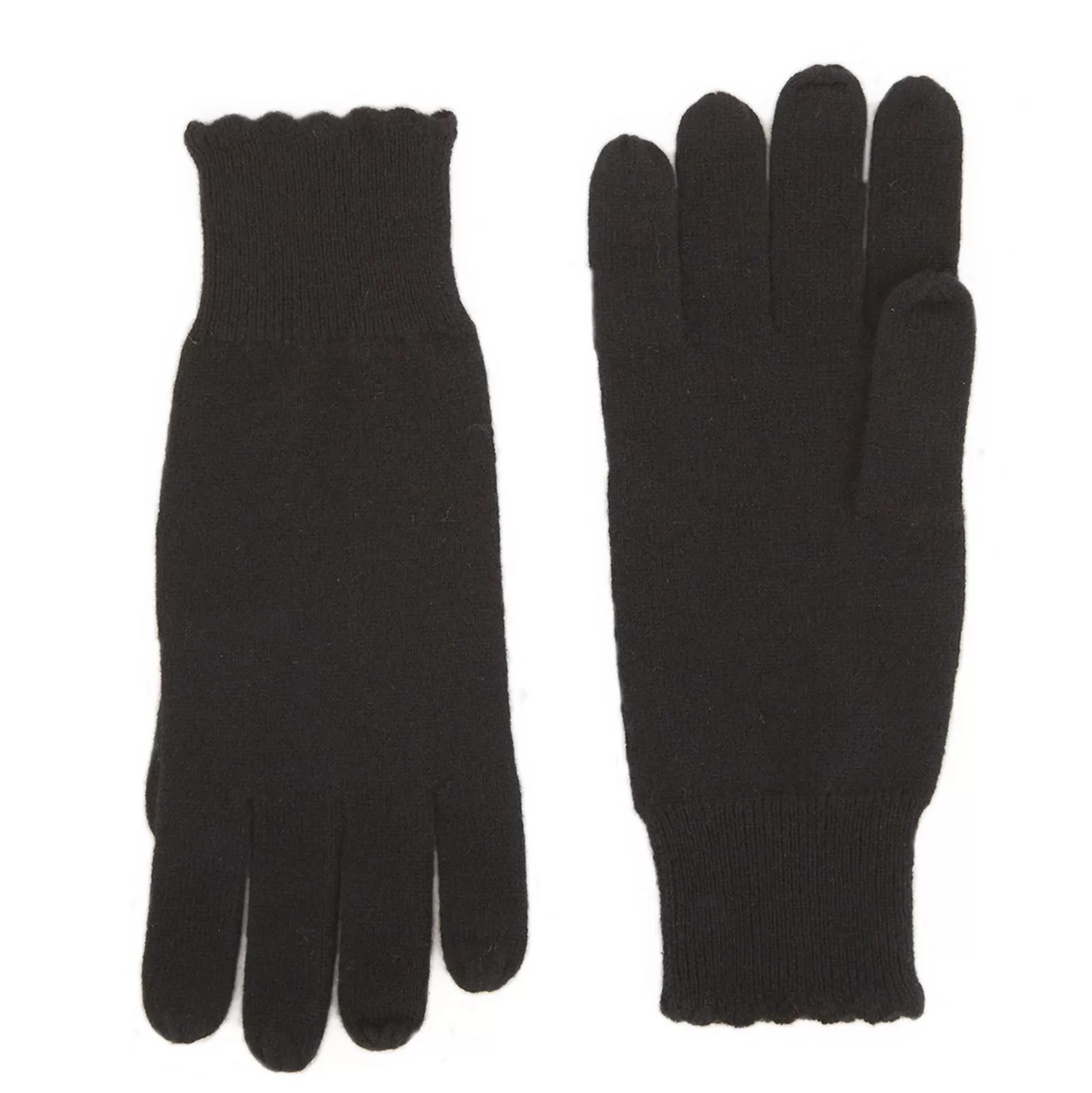 Autumn Cashmere Scallop Edge Gloves In Black<Women Accessories