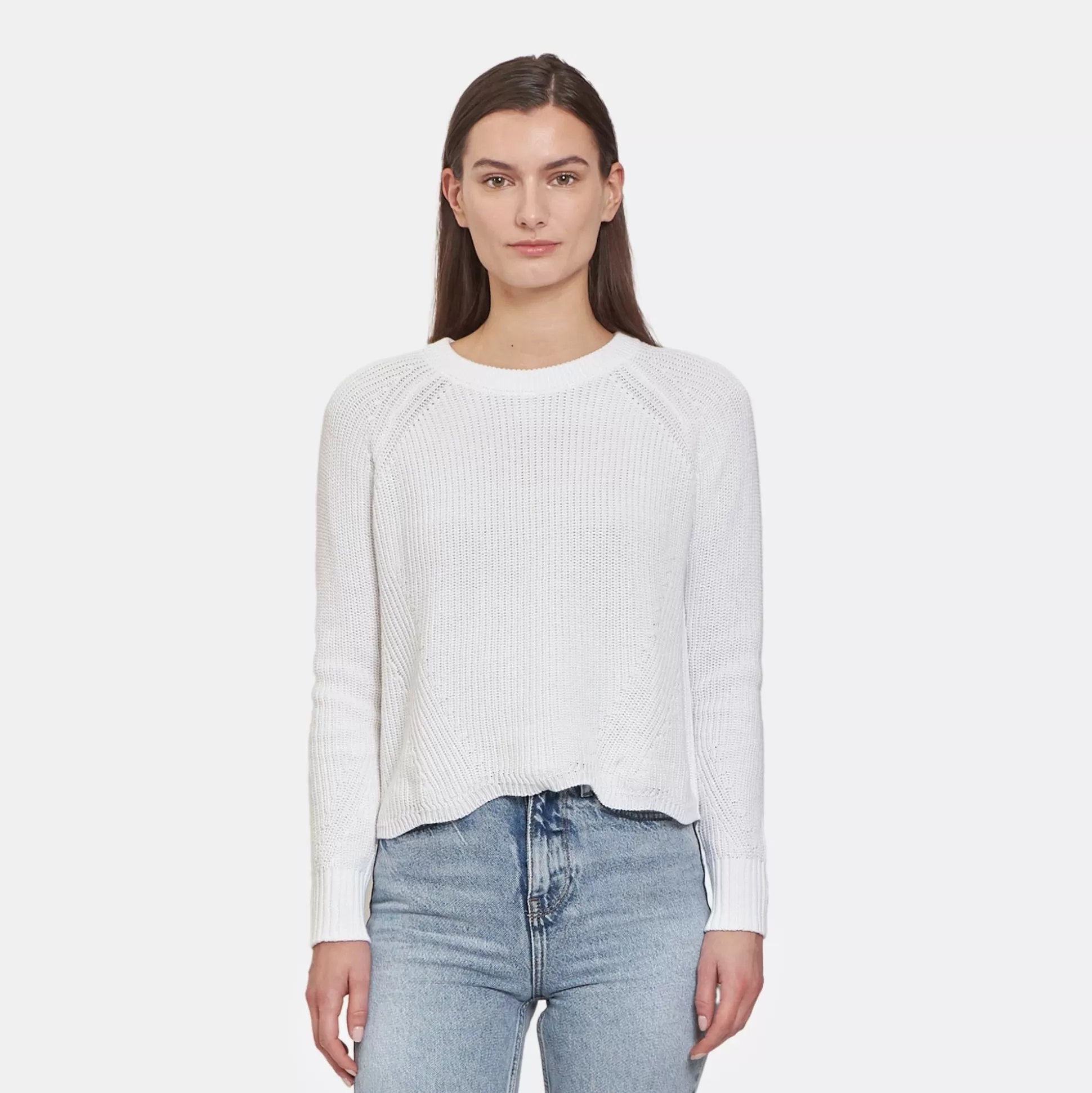 Autumn Cashmere Scallop Shaker In Bleach White<Women Sweaters