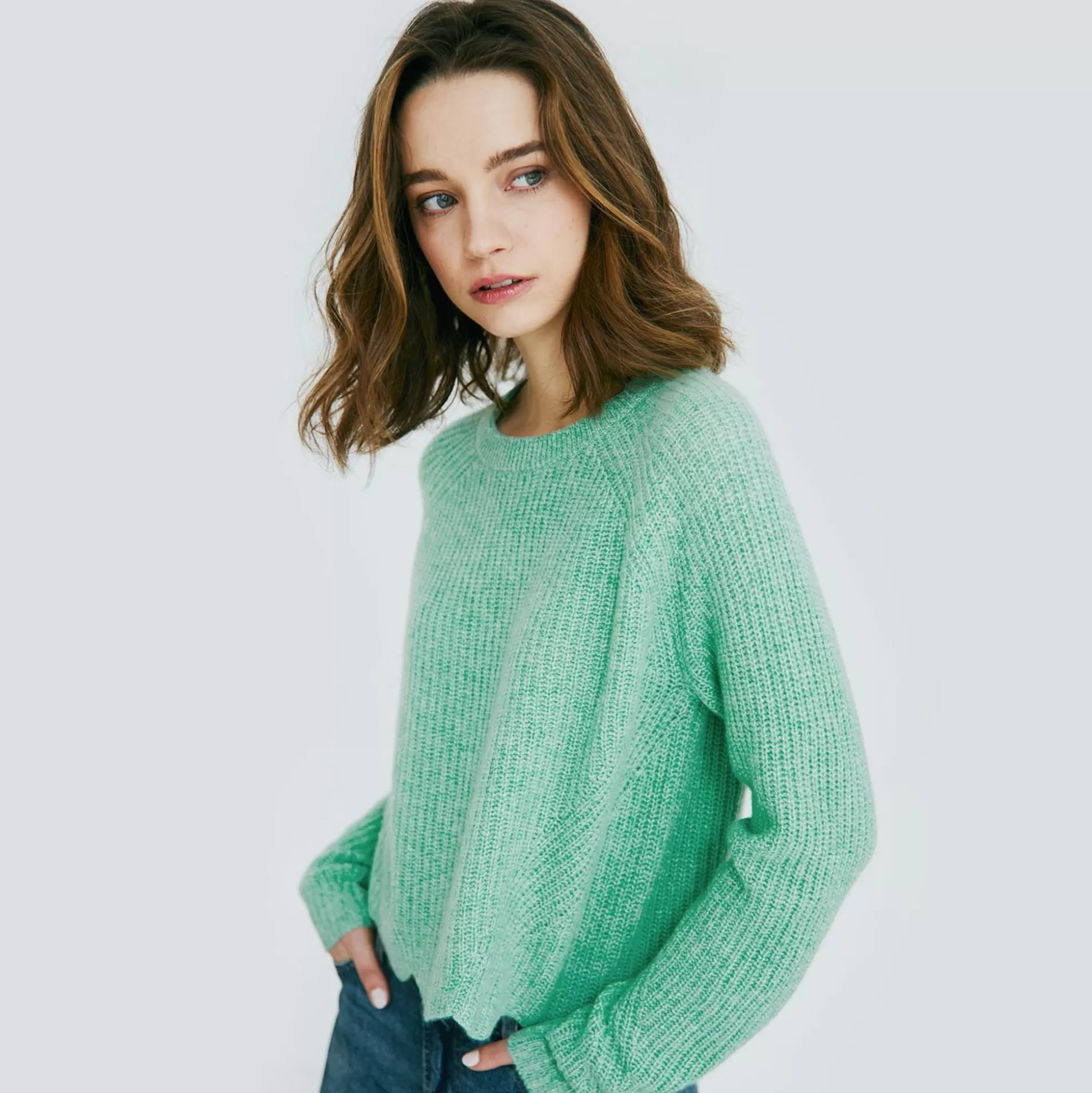 Autumn Cashmere Scalloped Shaker<Women Sweaters