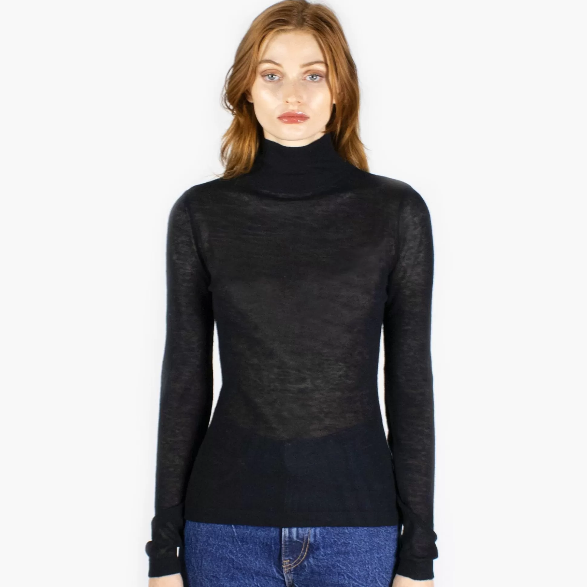 Autumn Cashmere Second Skin Sheer Mock<Women Sweaters