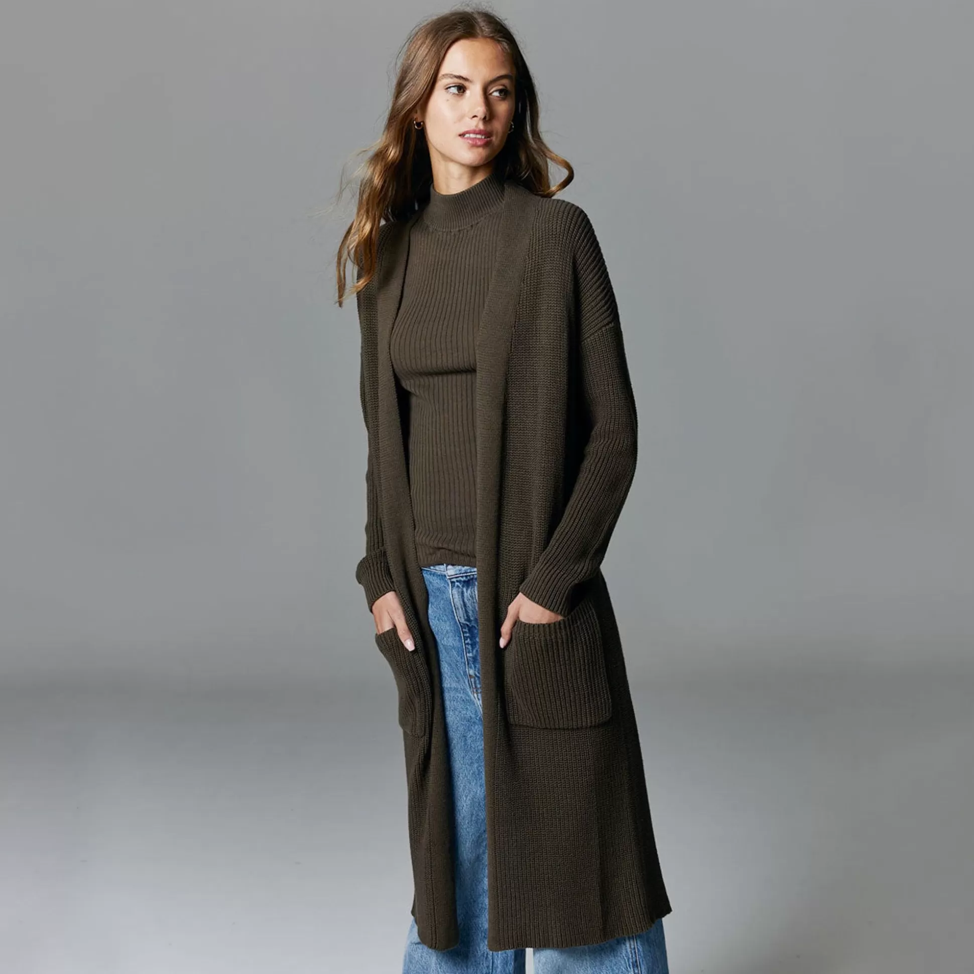 Autumn Cashmere Shaker Open Coatigan W/ Pockets<Women Cardigans