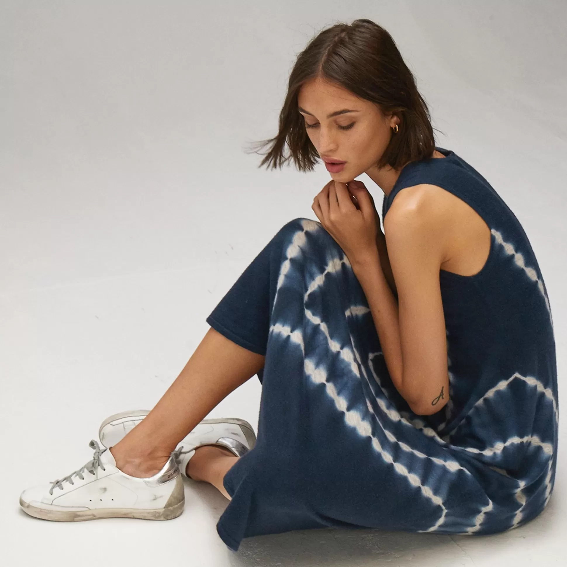 Autumn Cashmere Tie Dye Maxi Dress In Navy<Women Dresses