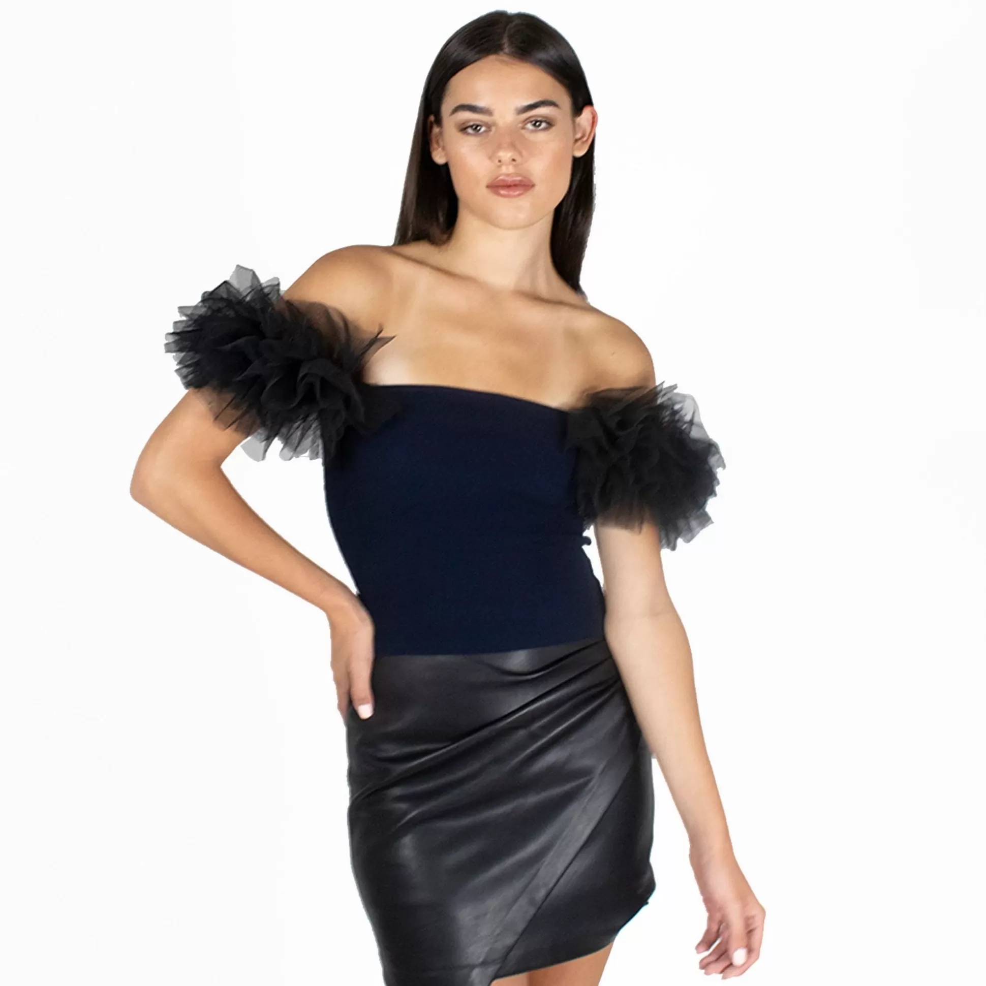 Autumn Cashmere Tulle Off-The-Shoulder<Women Tops