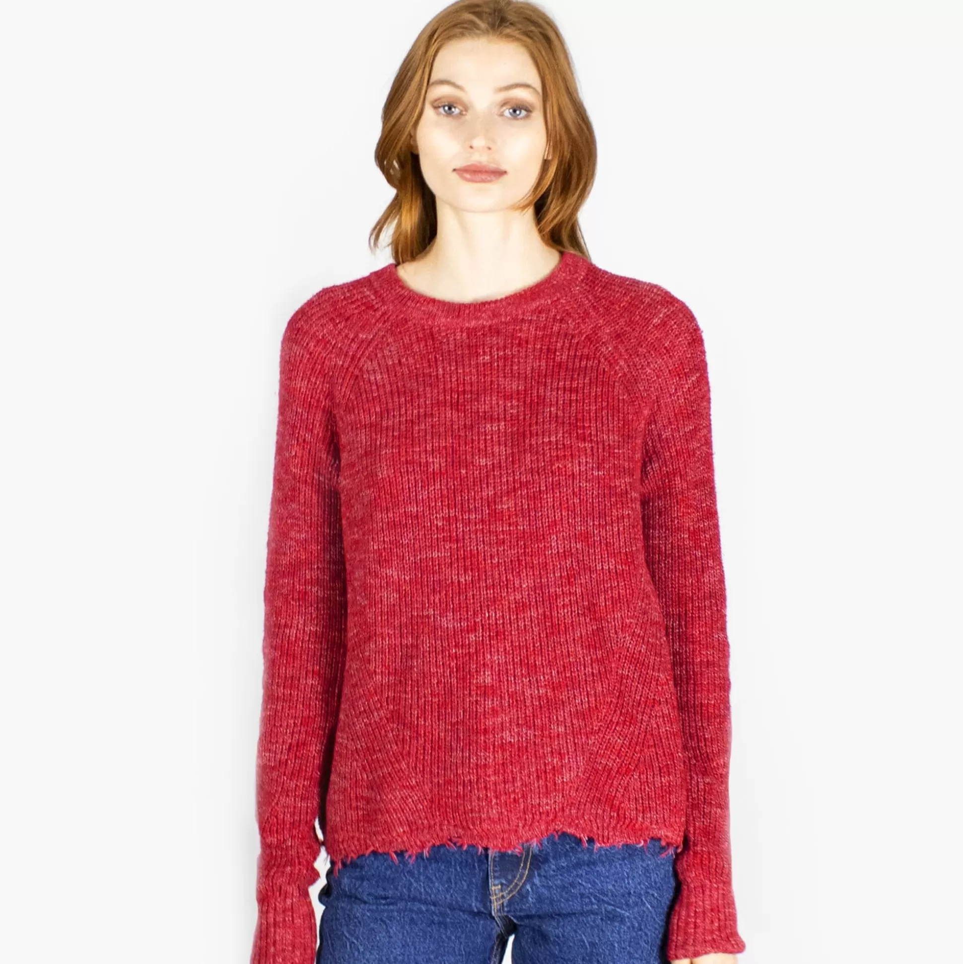 Autumn Cashmere Tweed Distressed Scallop Shaker<Women Sweaters